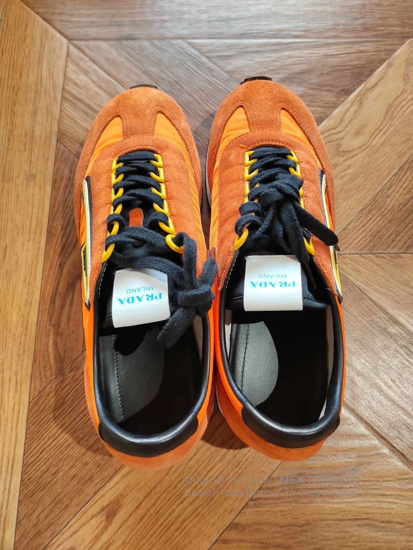 Prada PRADA Orange Suede Sneakers for Sale. Size US 8.5 / EU 41-42 - 4 Thumbnail