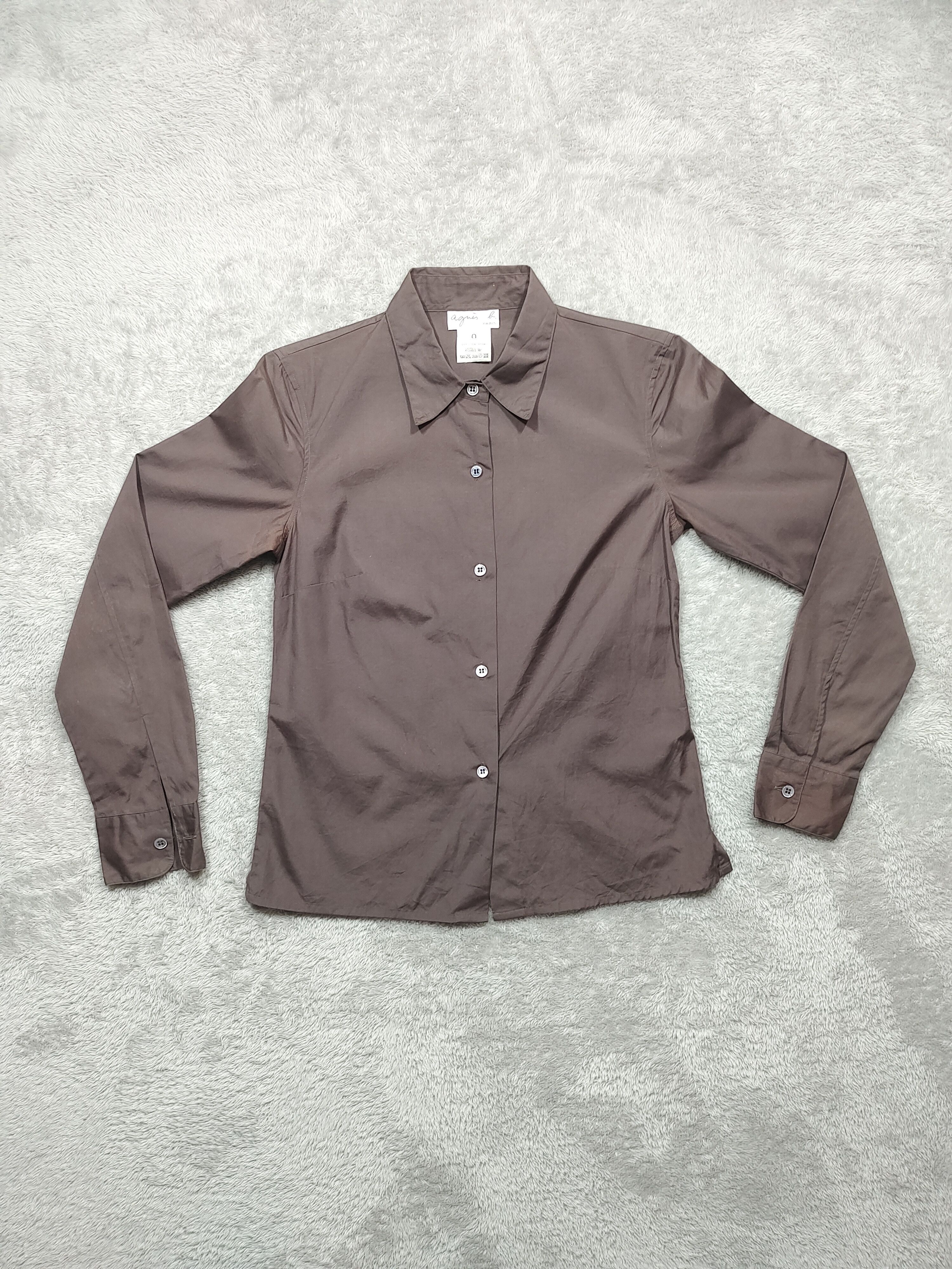Designer × agnes b. VINTAGE AGNES B BROWN BUTTON UP LONG SLEEVE Size XS / US 0-2 / IT 36-38 - 1 Thumbnail