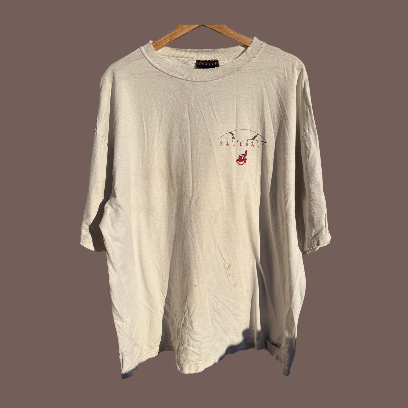 MLB VTG Cleveland Baseball Tee | Distressed Fade | Grunge Size US XL / EU 56 / 4 - 1 Thumbnail