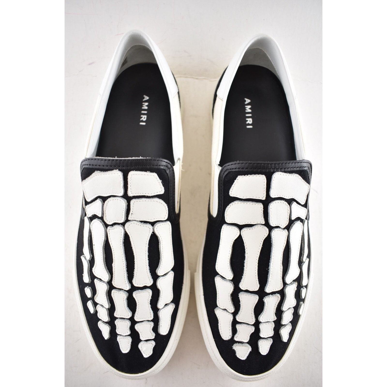 Amiri Amiri Mens Black White Skeleton Slip On Bones Sneakers 44 11 Size US 11 / EU 44 - 10 Thumbnail