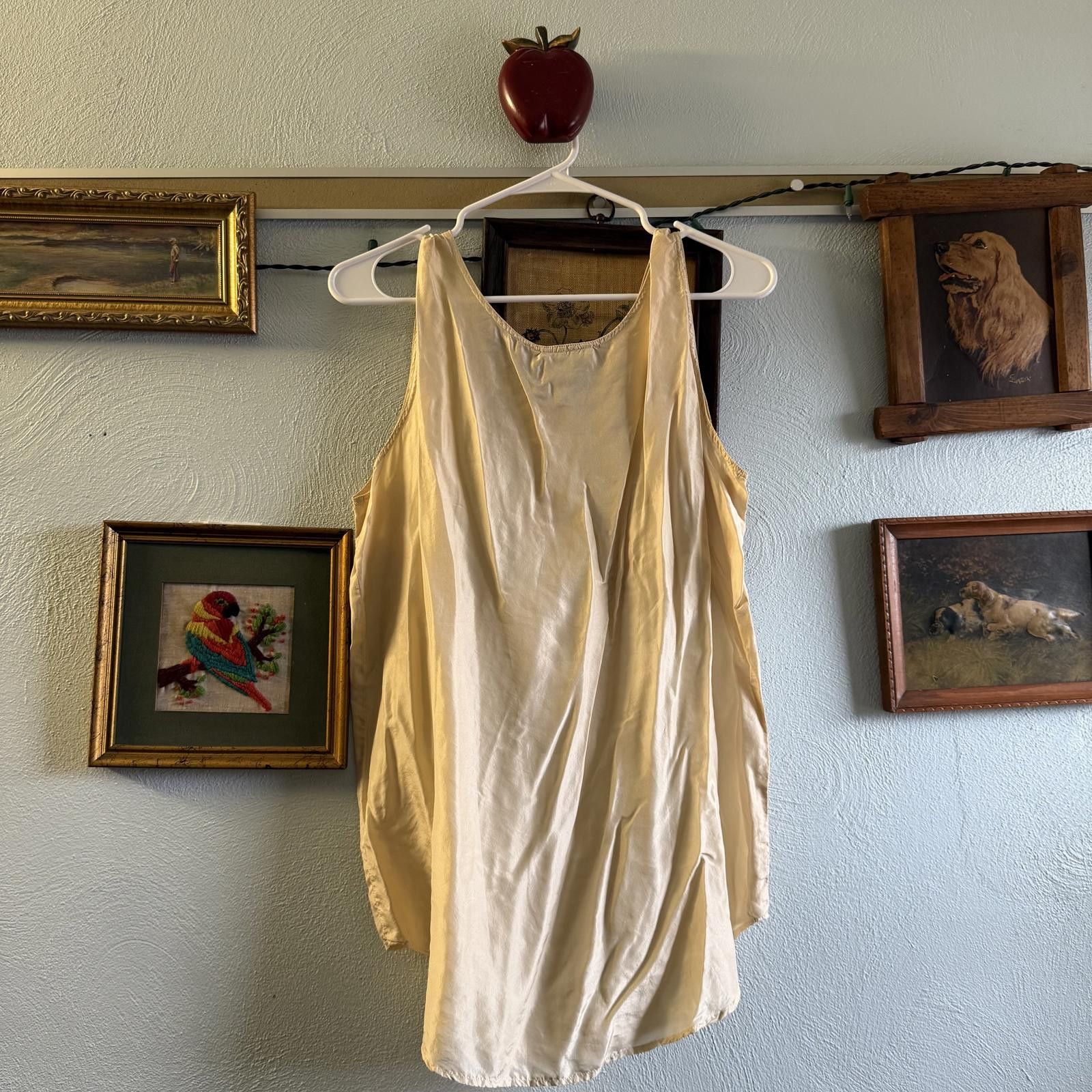 Whistles Vintage Women's Cream Sleep Tank Top 100% Silk Size L / US 10 / IT 46 - 2 Thumbnail
