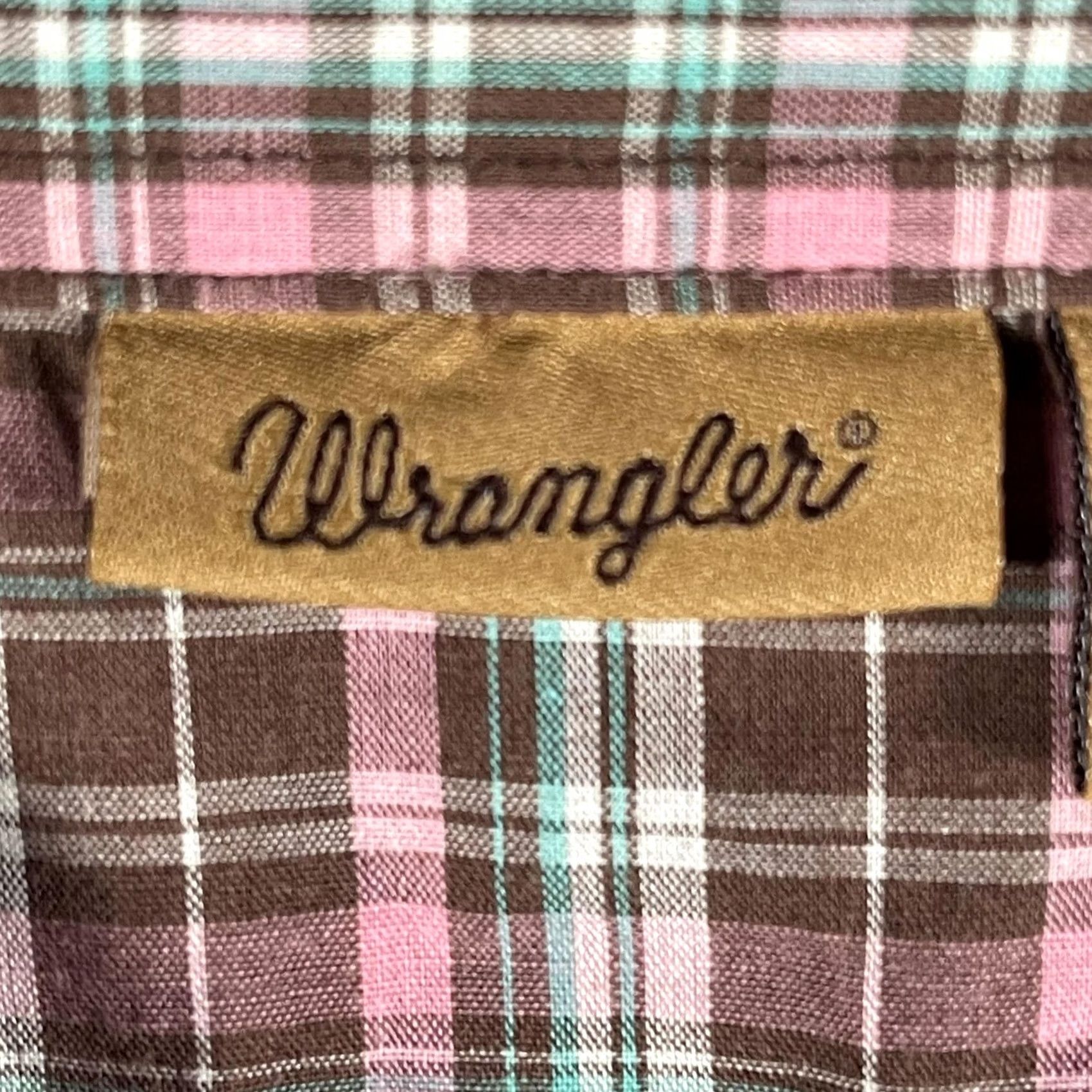 Wrangler VINTAGE Wrangler Shirt Womens 2XL Brown Pink Plaid Western Pearl Snap Long Sleeve Cowboy Size XXL / US 16-18 / IT 52-54 - 4 Thumbnail
