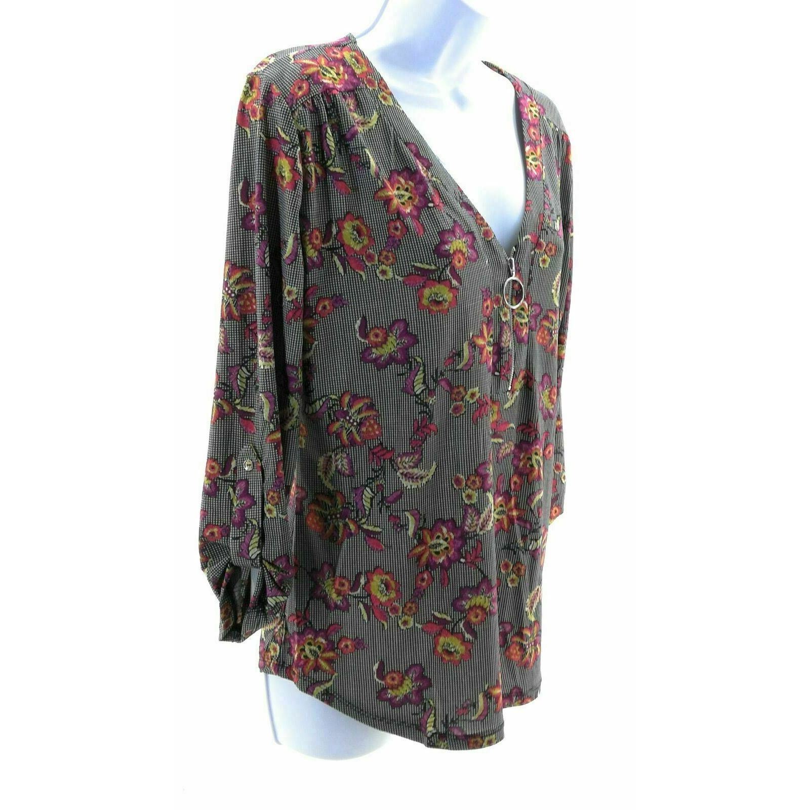 Other Cure Multi-Color Floral V Neck Top - Size Small Size S / US 4 / IT 40 - 2 Thumbnail