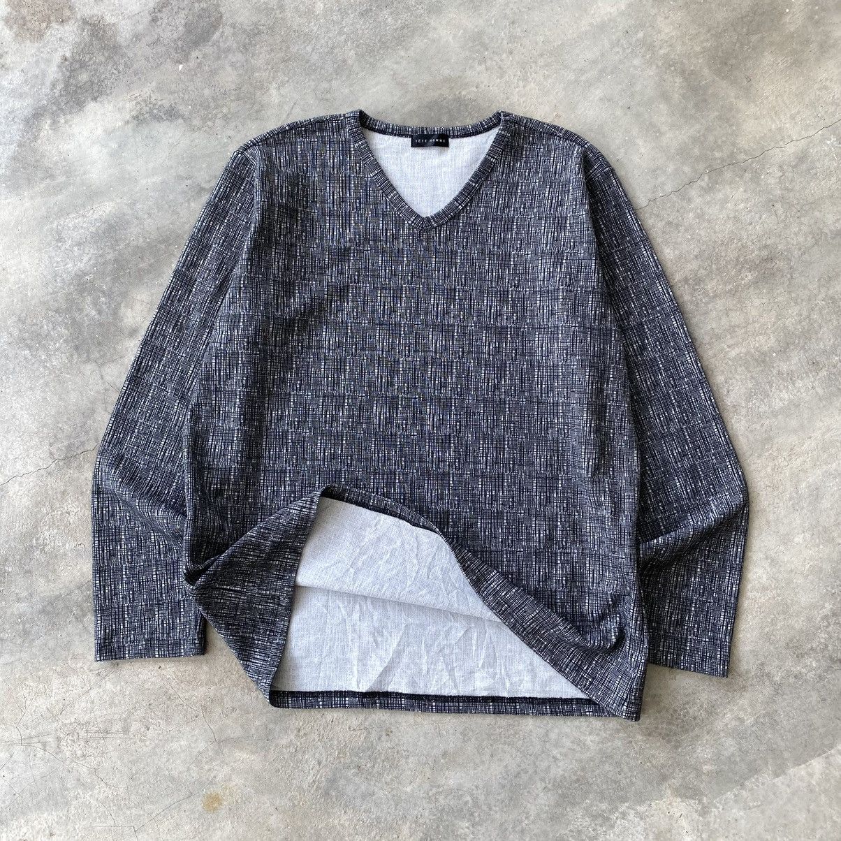 Japanese Brand × Vintage TETE HOMME Black White Sketch Design Longsleeve Shirt Size US L / EU 52-54 / 3 - 1 Thumbnail