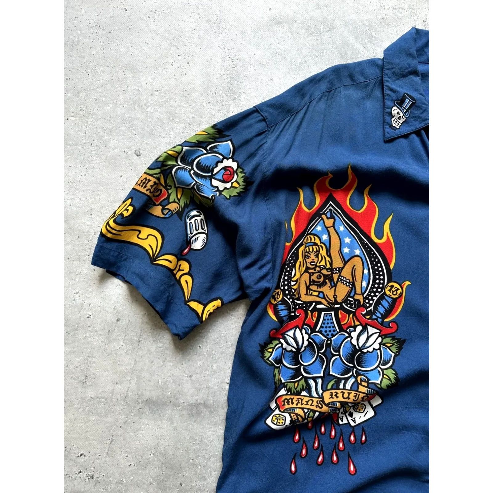 Mambo VINTAGE Mambo Shirt Men’s Size M Blue Button-Up Short Sleeve Crew Neck Cotton ru in 2001 Men’s M Blue Shirt Size US M / EU 48-50 / 2 - 4 Thumbnail