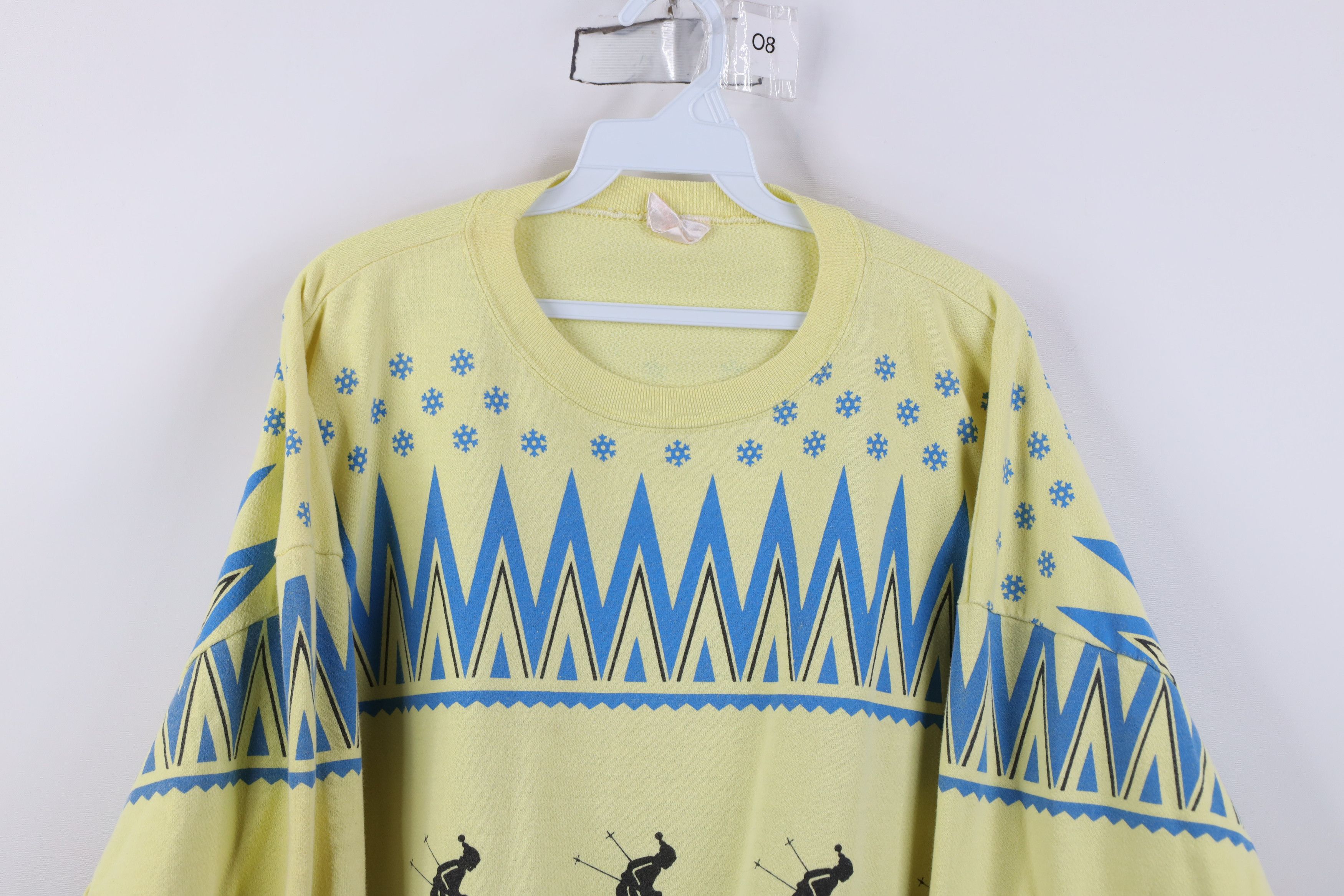 Vintage Vintage 80s Streetwear Skiing All Over Print Sweatshirt USA Size ONE SIZE - 2 Thumbnail