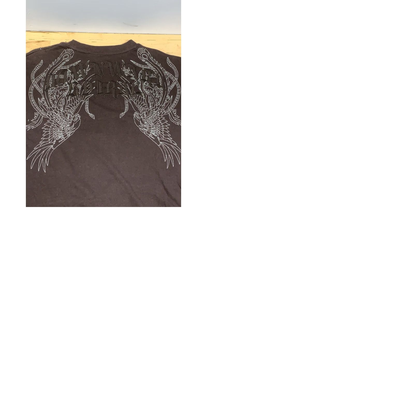 Vintage VINTAGE Downward Spiral T Shirt Mens L Brown Embroidered Wings Grunge 10999 Size US L / EU 52-54 / 3 - 9 Thumbnail