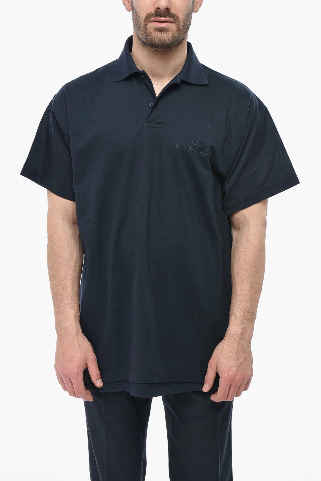 Balenciaga og1mm0426 Solid Cotton T-Shirt in Blue Size US M / EU 48-50 / 2 - 1 Thumbnail