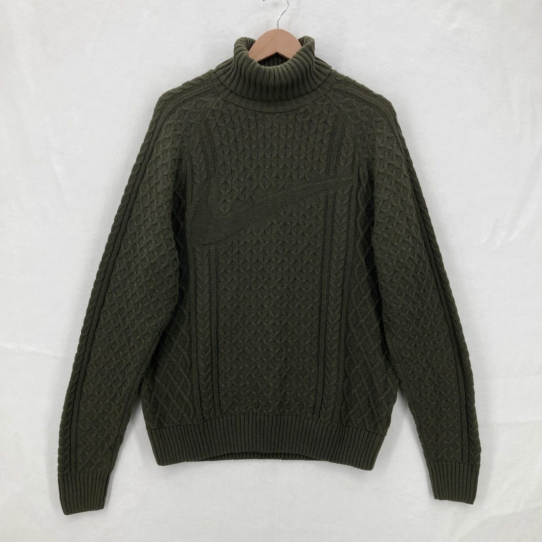 Nike Nike Sweater Mens Small Turtleneck Cable Knit Wool Blend Pullover Center Swoosh Size US S / EU 44-46 / 1 - 2 Thumbnail
