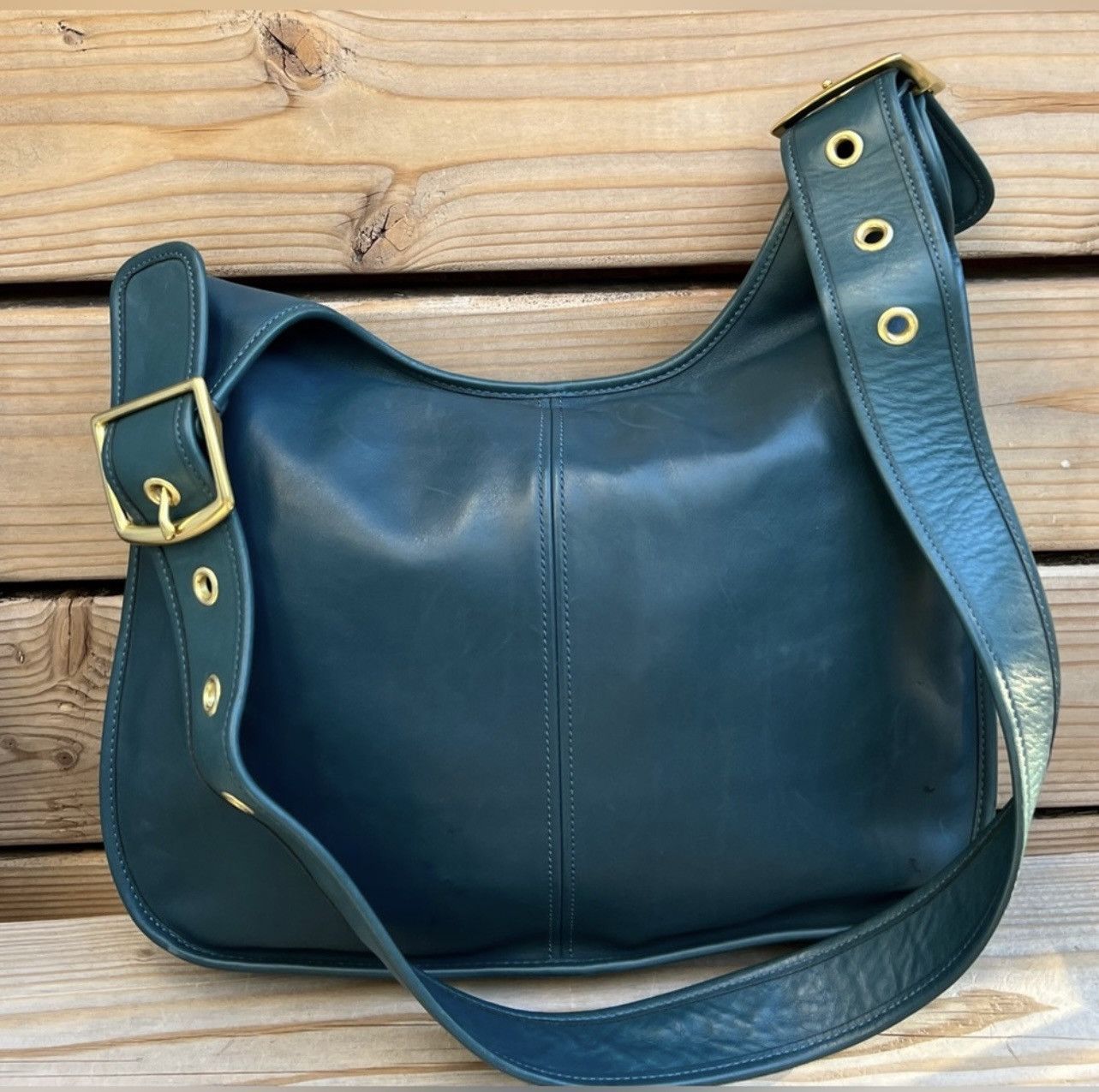 Coach Rare Coach Pony Express Limited Edition Erin Bag, Teal Size ONE SIZE - 5 Thumbnail