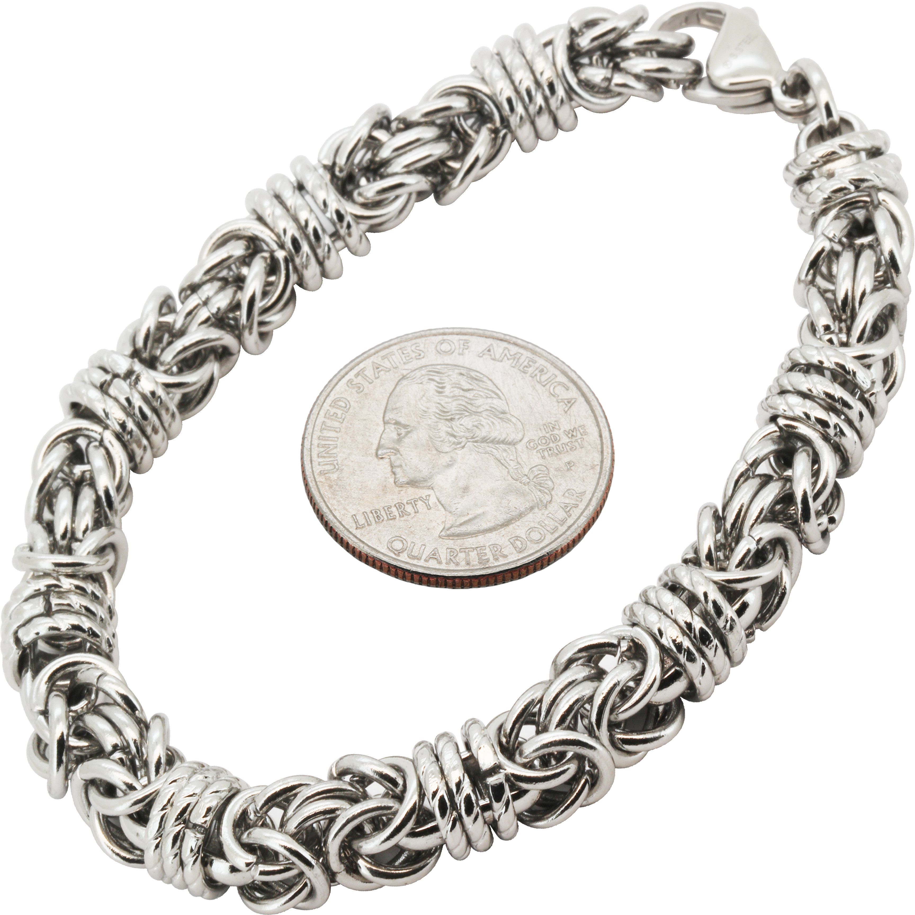 Other 316L Stainless Steel 8mm Round Byzantine Bracelet 8.5" Size ONE SIZE - 1 Preview