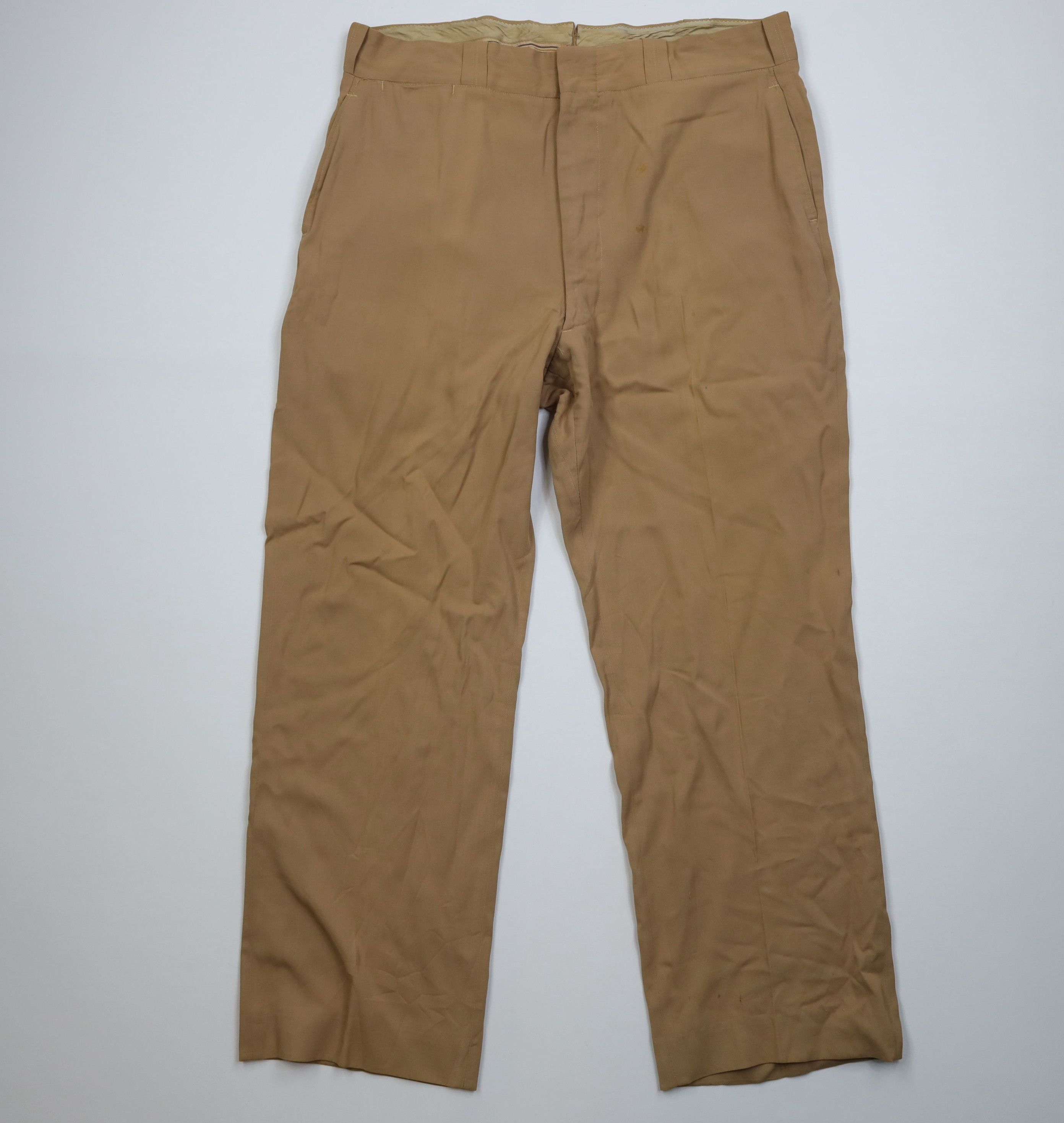 Vintage Vintage 50s Rockabilly Gabardine Wide Leg Chino Pants USA Size US 38 / EU 54 - 1 Thumbnail