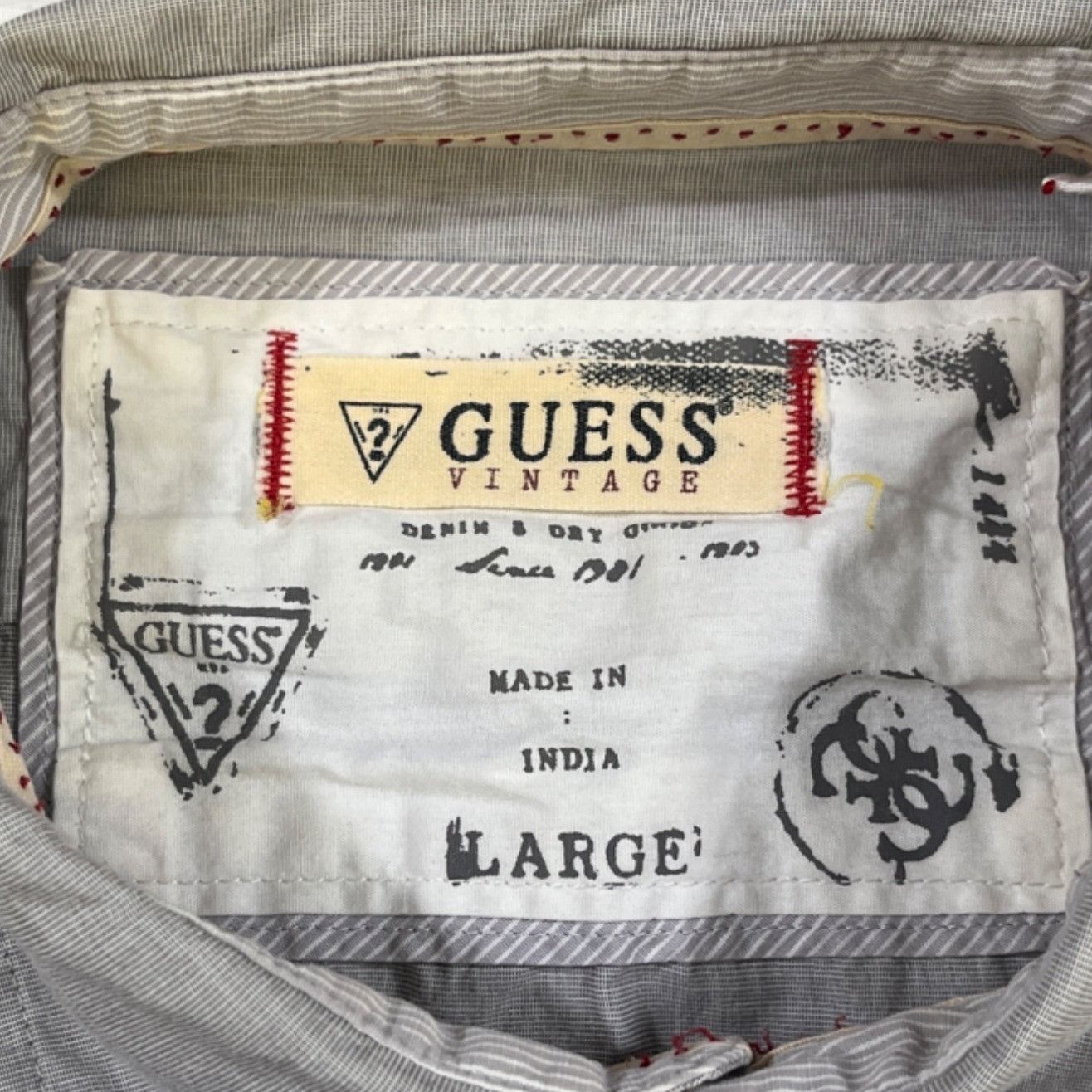 Guess Guess Vintage Men's Grey Western Shirt/Pearl Snaps Sz L SKU Size US L / EU 52-54 / 3 - 4 Thumbnail
