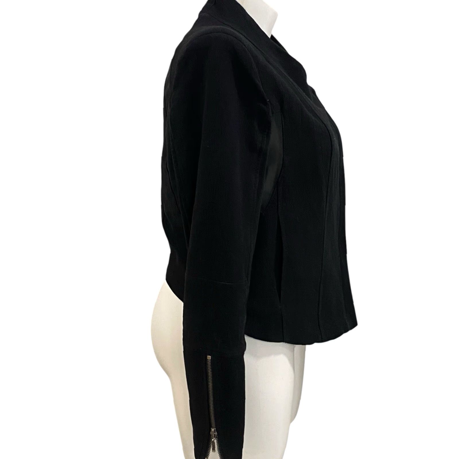 Vintage Blank NYC Womens Moto Style Jacket Black Zipper Cotton Blend Asymmetrical XXL Size XXL / US 16-18 / IT 52-54 - 3 Thumbnail