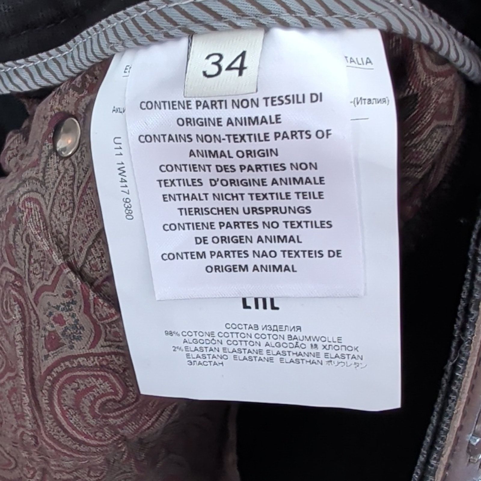 Etro Etro Dark Charcoal Men's Jeans Size 34 Size US 34 / EU 50 - 11 Thumbnail