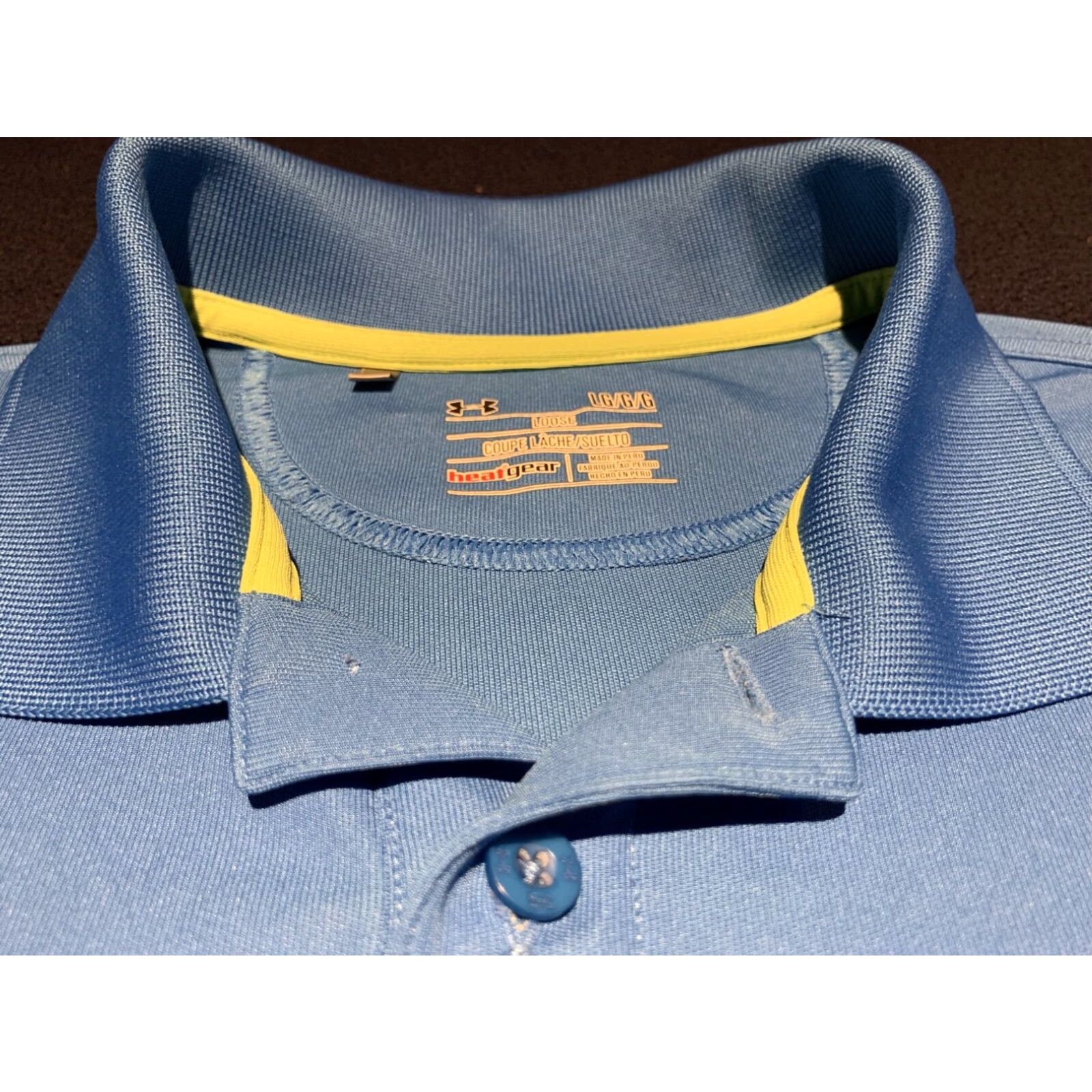 Under Armour Under Armour Golf Polo Shirt Mens Large Blue Striped Activewear Short Sleeve Size US L / EU 52-54 / 3 - 5 Thumbnail