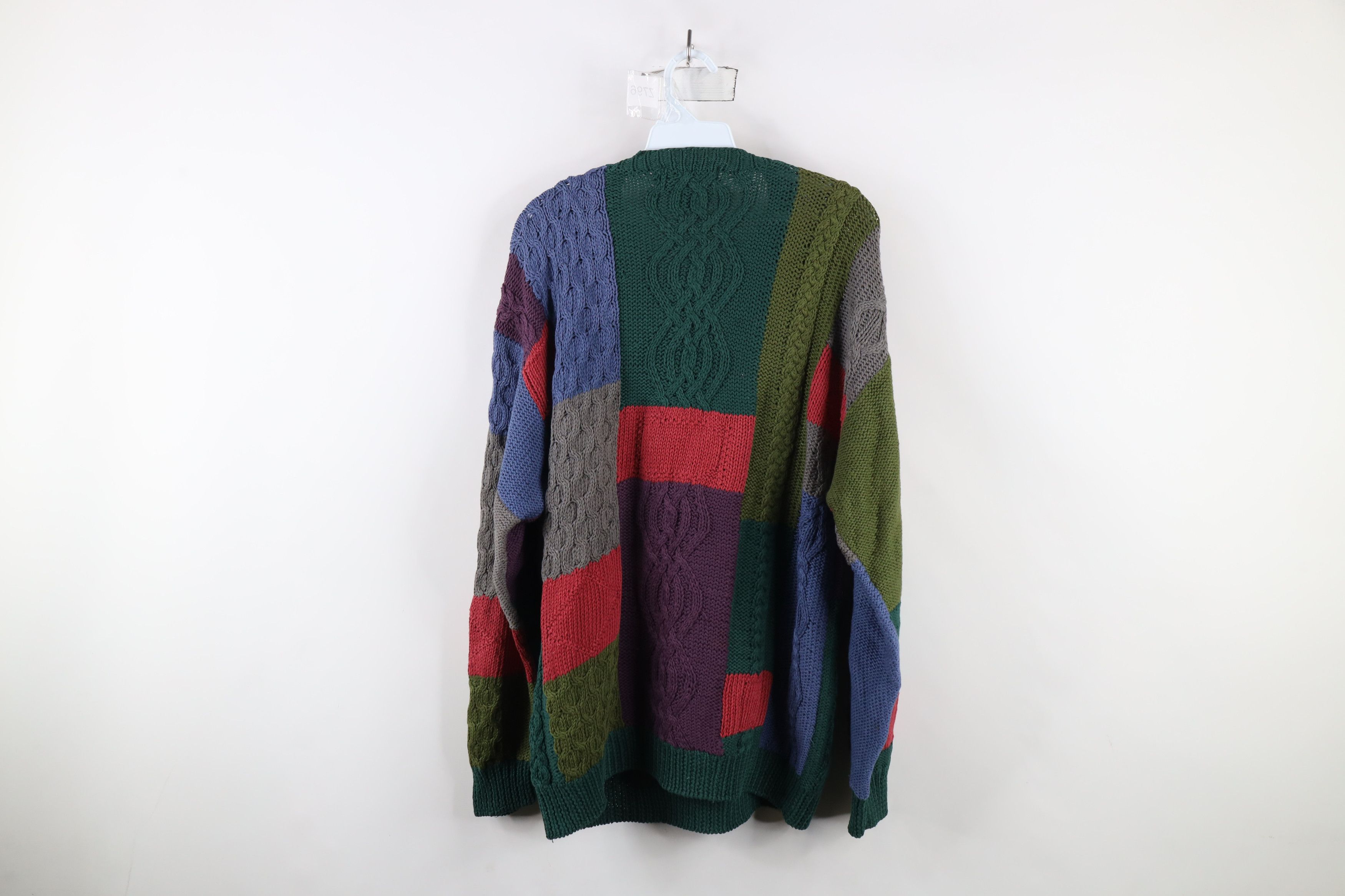 Vintage Vintage 90s Woolrich Patchwork Chunky Cable Knit Sweater Size US M / EU 48-50 / 2 - 7 Thumbnail