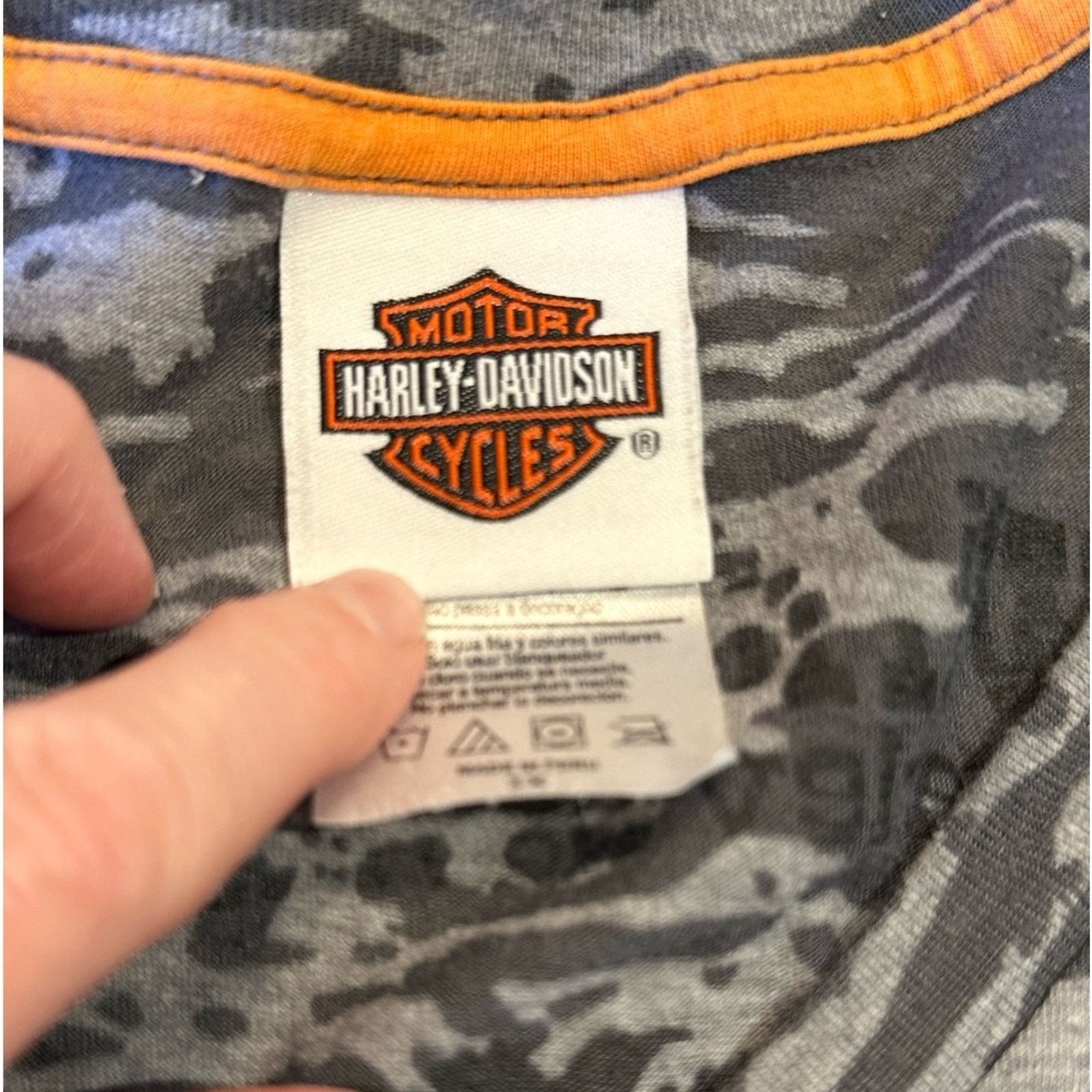 Harley Davidson Harley-Davidson Womens Black Gray Short Sleeve Shirt Large Size L / US 10 / IT 46 - 4 Thumbnail