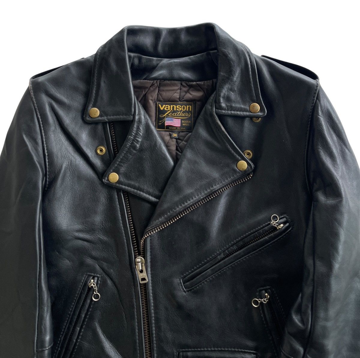 Vanson Leathers Vanson Leather USA Double Collar Biker Jacket (size 38) Size US S / EU 44-46 / 1 - 3 Thumbnail