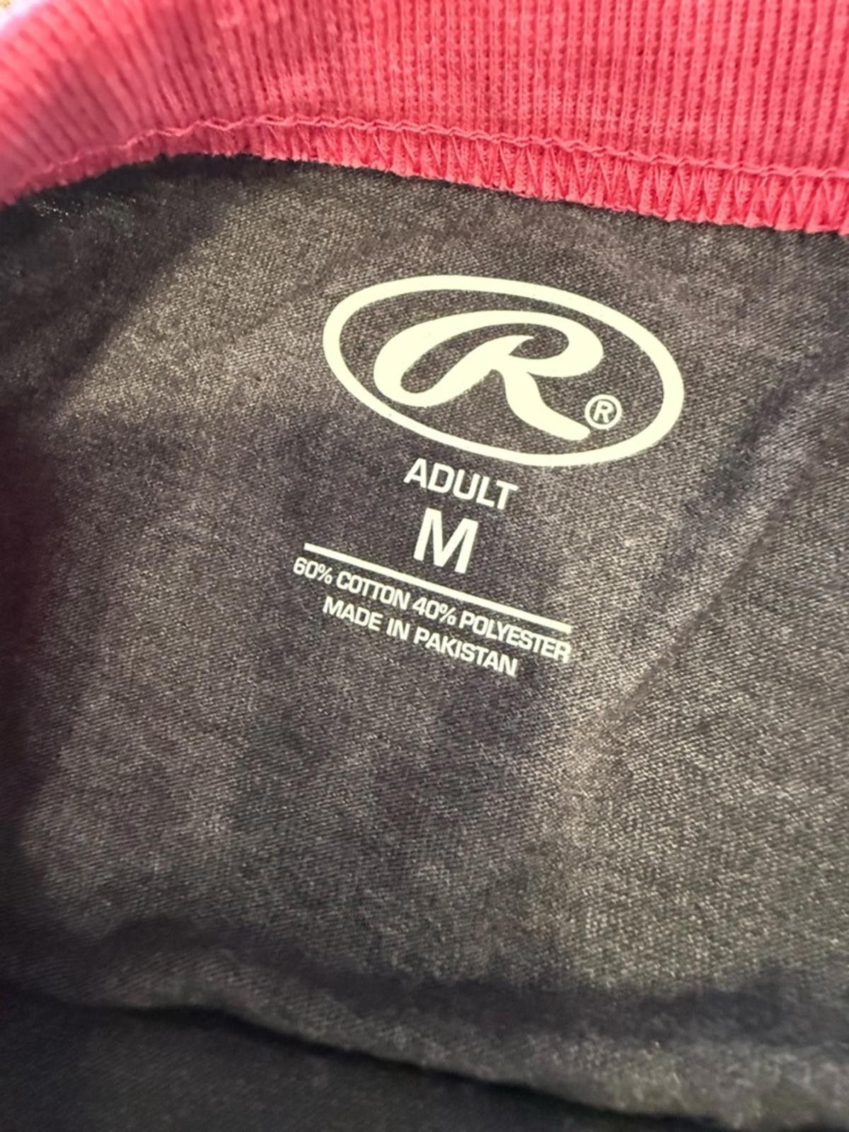 Other Rawlings baseball tee gray pink crew neck crop sleeves SZ M Size M / US 6-8 / IT 42-44 - 5 Thumbnail