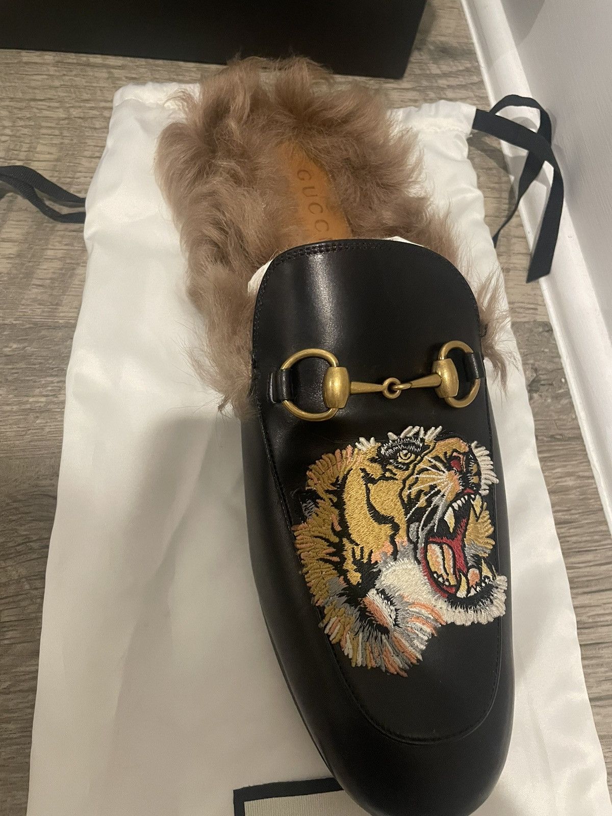 Gucci Gucci Princetown Fur Black Leather Rare Sold Out Size US 9 / EU 42 - 13 Thumbnail