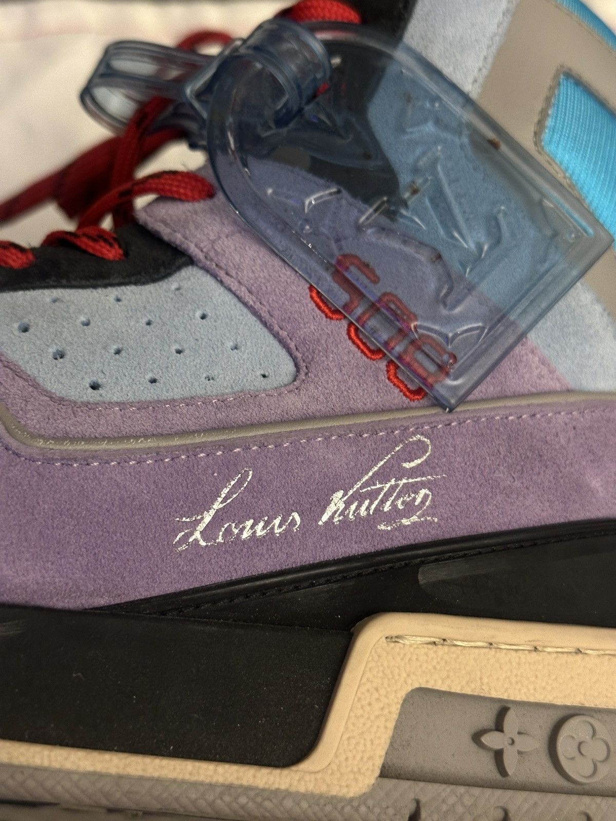 Louis Vuitton Louis Vuitton X Virgil Trainer 508 Sneaker Blue Purple Size US 6 / EU 39 - 6 Thumbnail