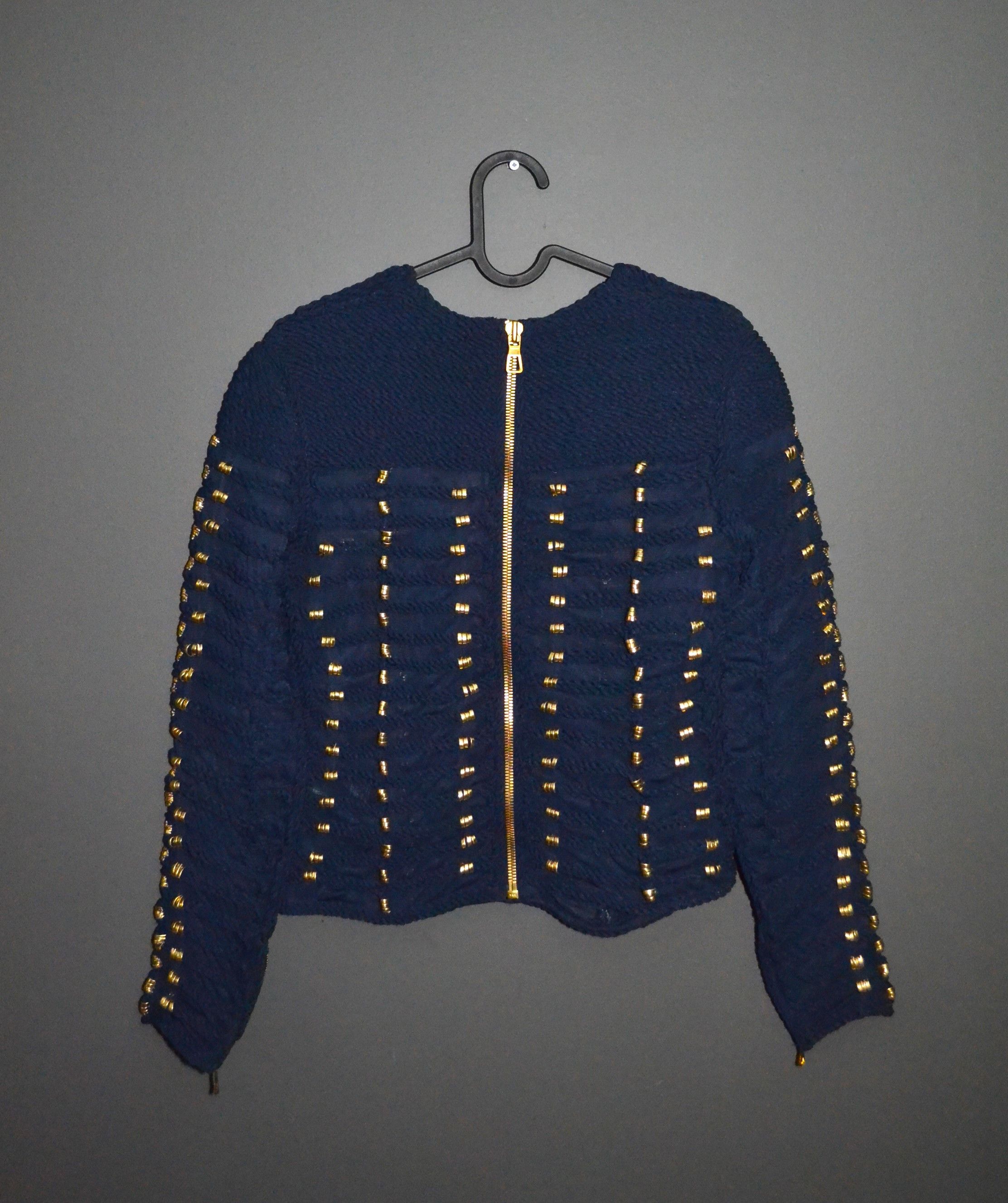 Balmain × H&M BALMAIN x H&M Blue Braided Embroidered Rope Blouse Top US 6 Size M / US 6-8 / IT 42-44 - 10 Thumbnail
