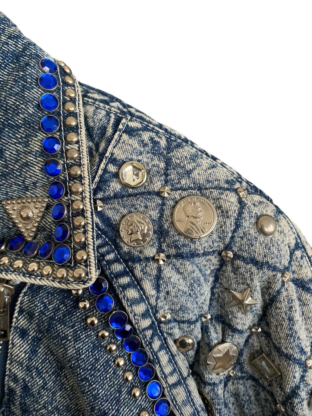 Japanese Brand Vintage Japanese Brand Double Collar Denim Jacket 1990s Size US M / EU 48-50 / 2 - 6 Thumbnail