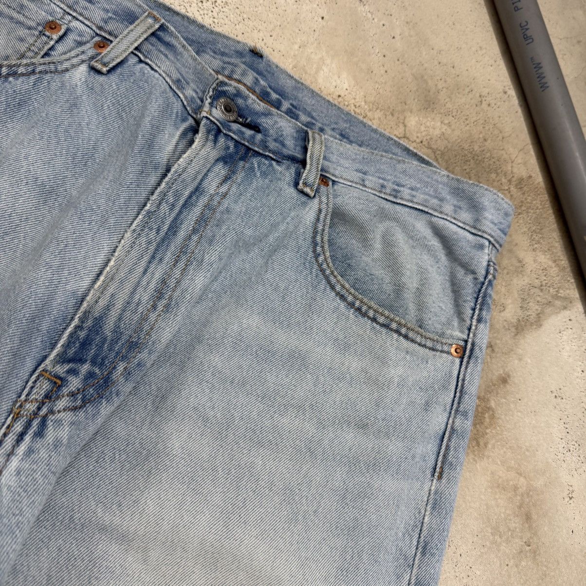 Levi's Levis 551 Big E Hemp Repaired Denim Pants Size US 35 - 8 Thumbnail