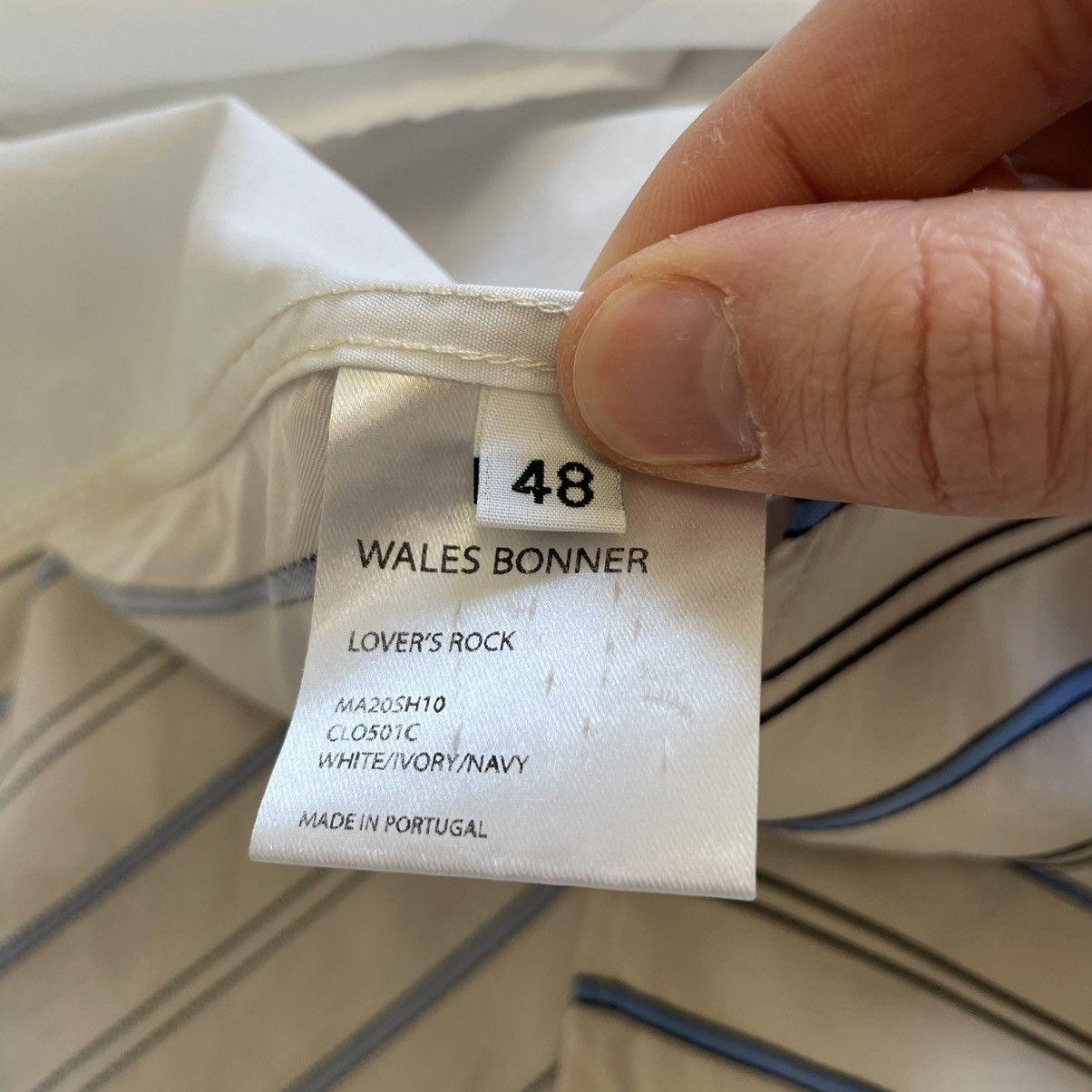 Wales Bonner A/W 20 Reworked Raw Edge Stripe Shirt Size US M / EU 48-50 / 2 - 10 Thumbnail
