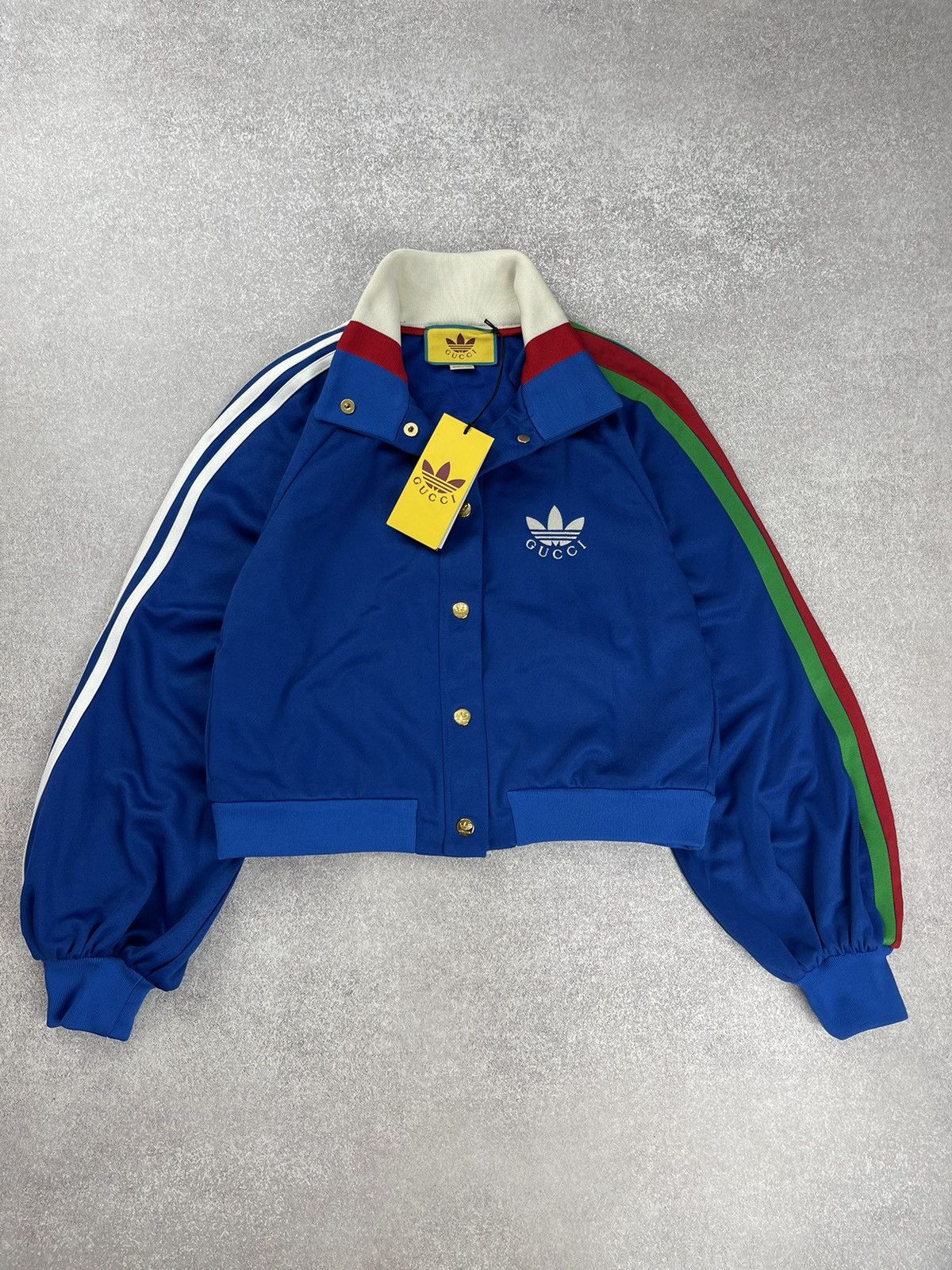 Adidas × Gucci Adidas x Gucci Cropped Jacket Cobalt Blue Size XS Size XS / US 0-2 / IT 36-38 - 2 Thumbnail