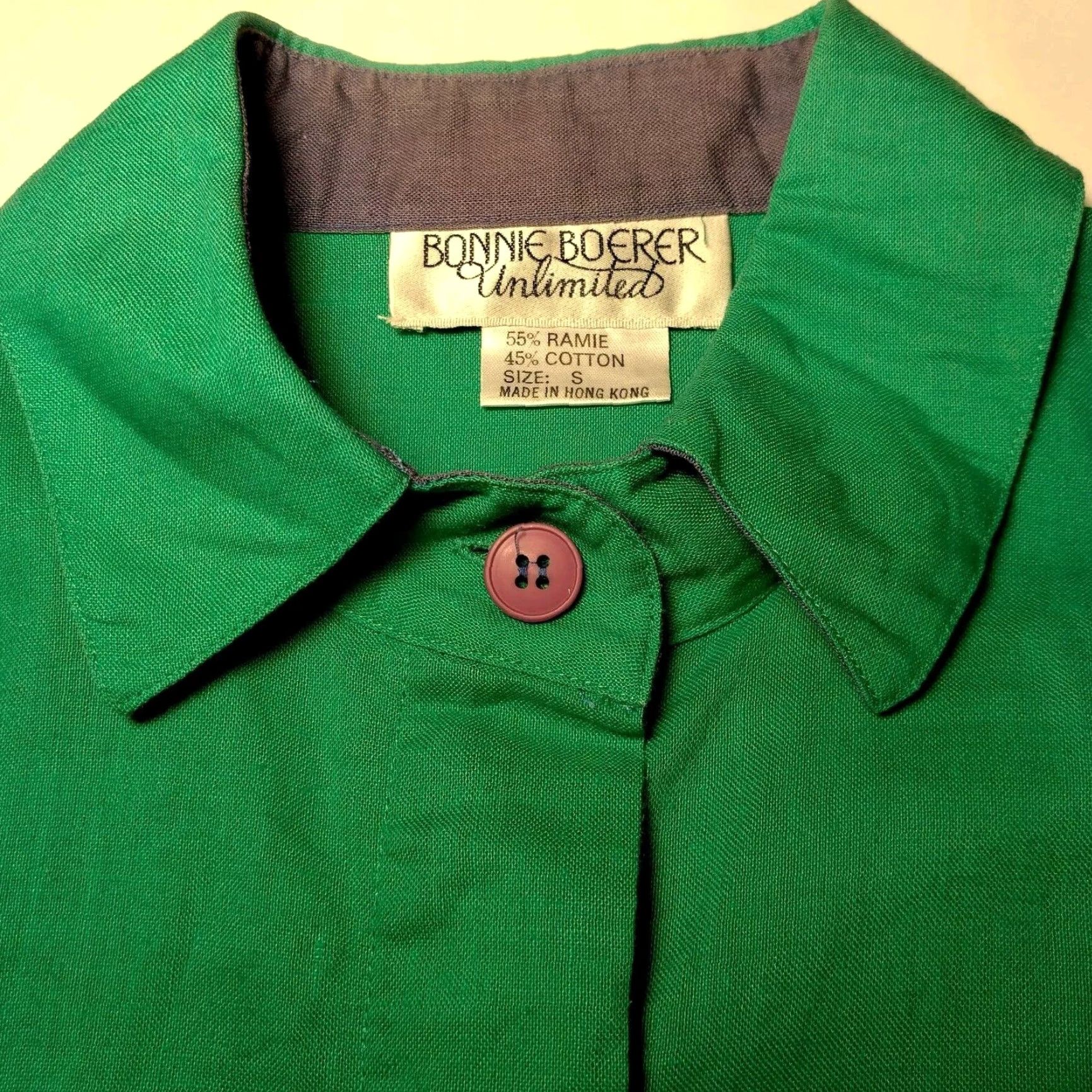 Vintage Bonnie Boerer Unlimited Blouse S Green Button Nautical Porthole Palm Tree Cruise Shirt Womens Size S / US 4 / IT 40 - 7 Thumbnail