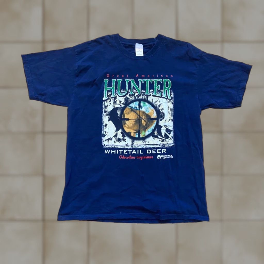 Hunter Whitetails Unlimited Deer Short Sleeve Shirt XL Black Mens T-Shirt Outdoor Hunting Size US XL / EU 56 / 4 - 1 Thumbnail