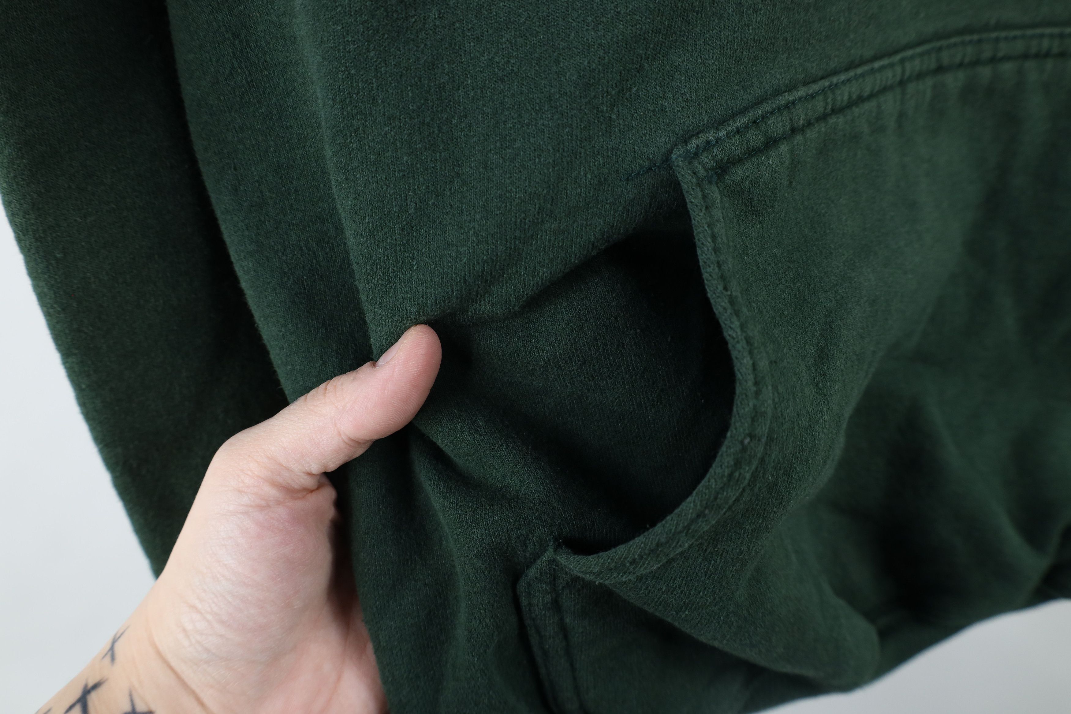 Vintage Vintage 90s Streetwear Blank Heavyweight Hoodie Green Size US M / EU 48-50 / 2 - 5 Thumbnail