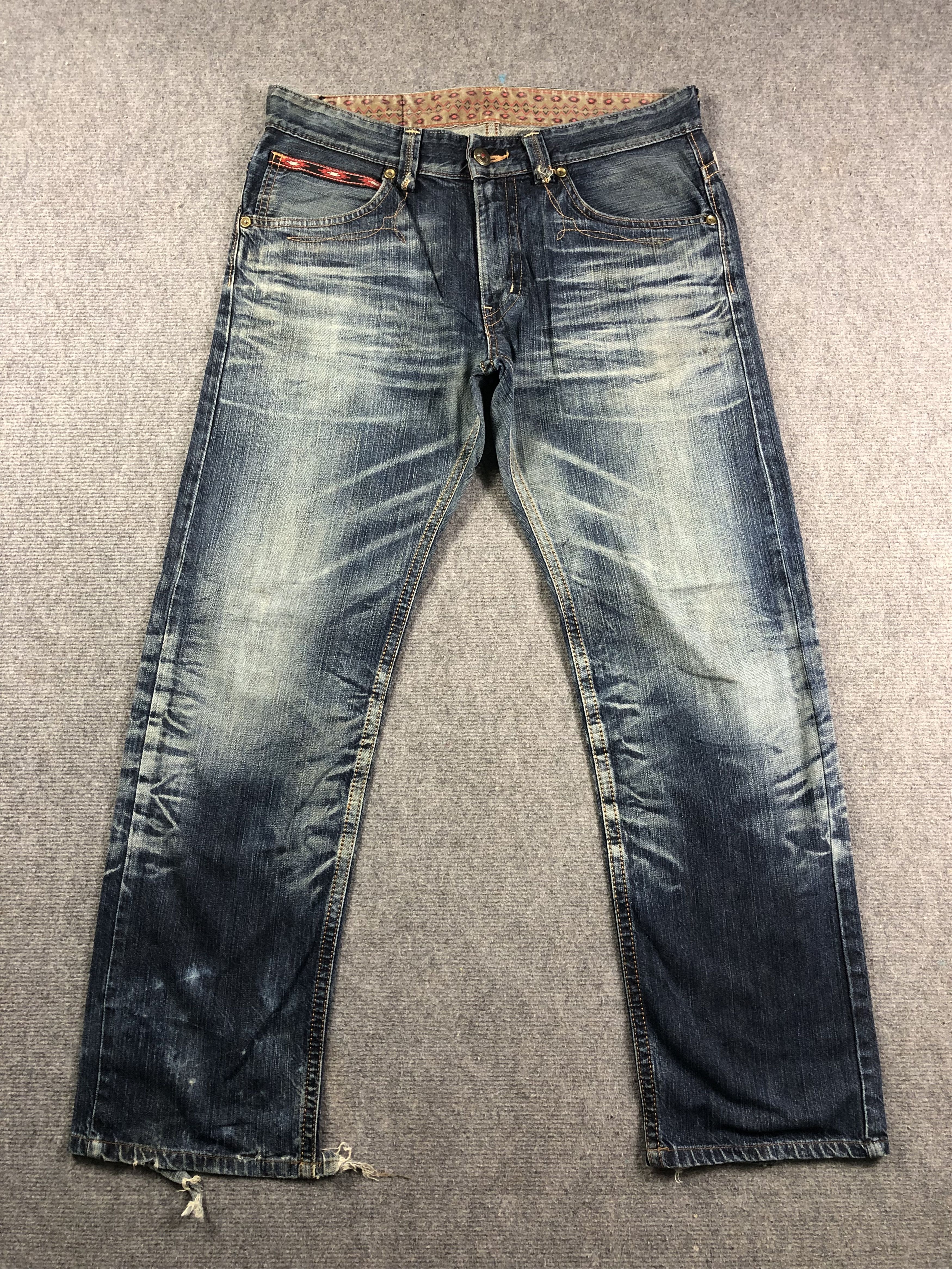 image of Archival Clothing x Edwin Wash Blue Denim Jeans 36X30 in Blue Wash, Men's