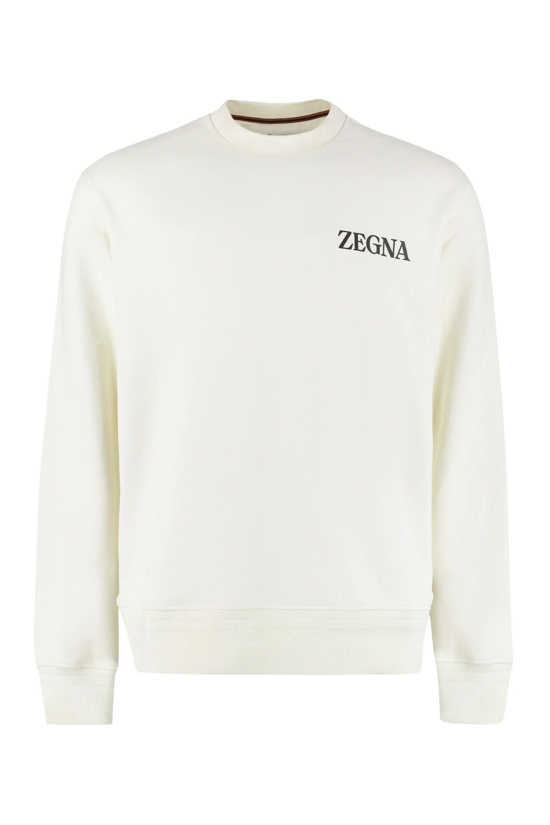 Z Zegna o1mle0624 Cotton Sweatshirt in White Size US L / EU 52-54 / 3 - 1 Thumbnail