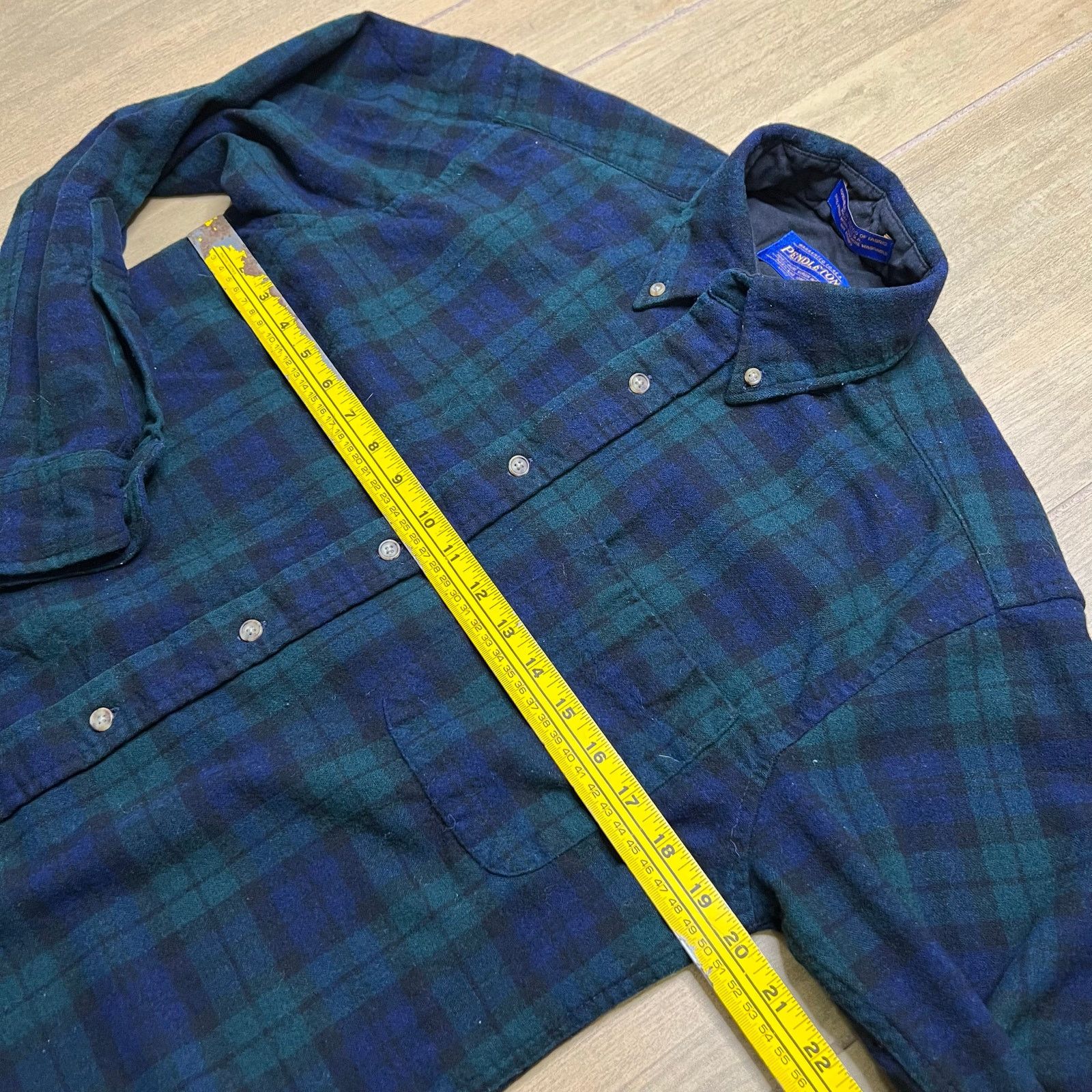 Pendleton Vintage Pendleton Blue Green Plaid Virgin Wool Shirt Mens S Size US S / EU 44-46 / 1 - 9 Thumbnail