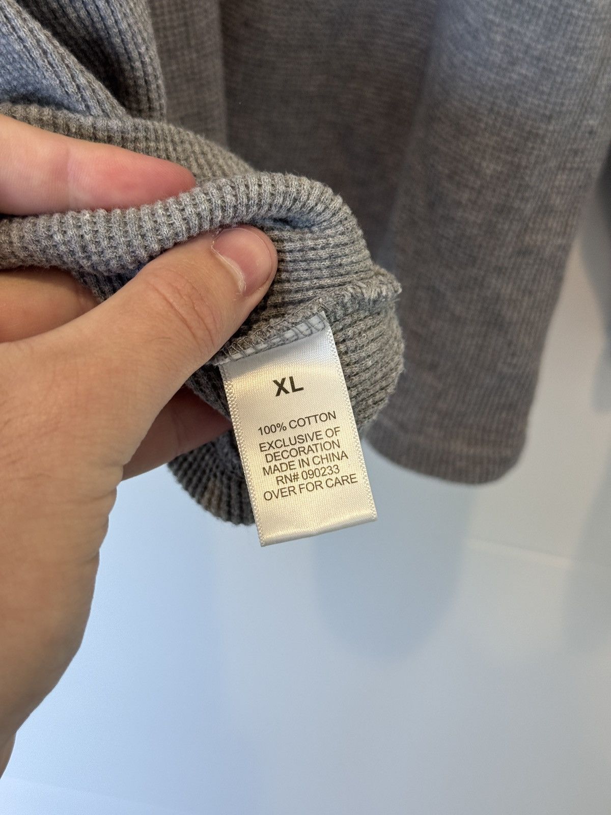 Essentials Fear of God Essentials Mens Gray Waffle LS Sweater Size XL Size US XL / EU 56 / 4 - 8 Thumbnail
