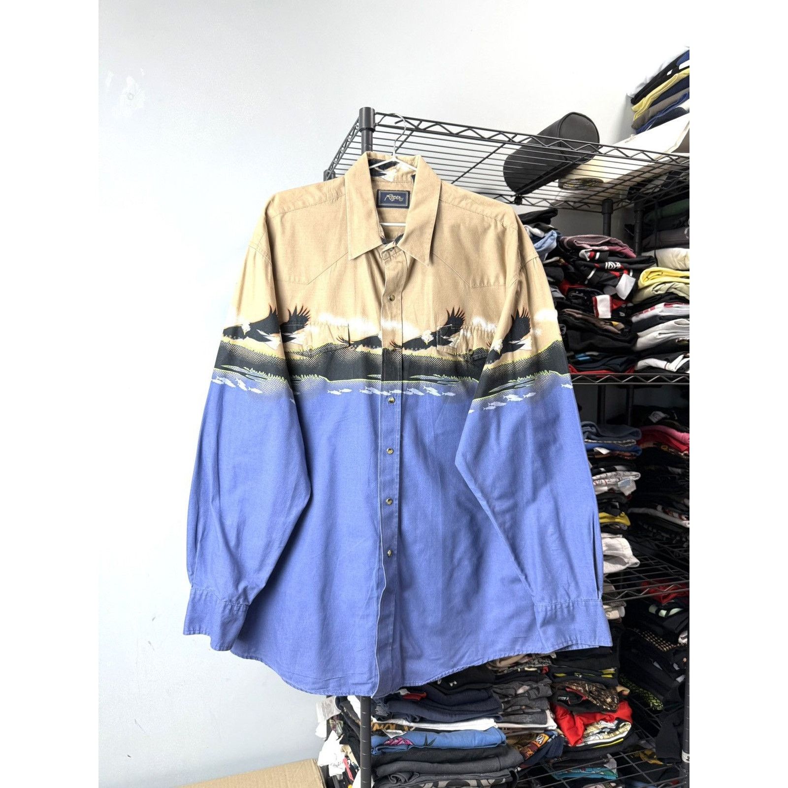 Cowboy Equipment Vintage Western Cowboy Rodeo Shirt Eagle American Style Size US XL / EU 56 / 4 - 1 Thumbnail