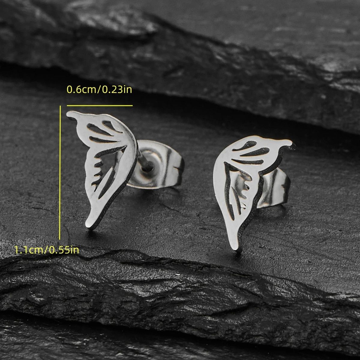 Jewelry Butterfly Wing Mini Stud Earrings Charm Earring Gift Size ONE SIZE - 2 Thumbnail