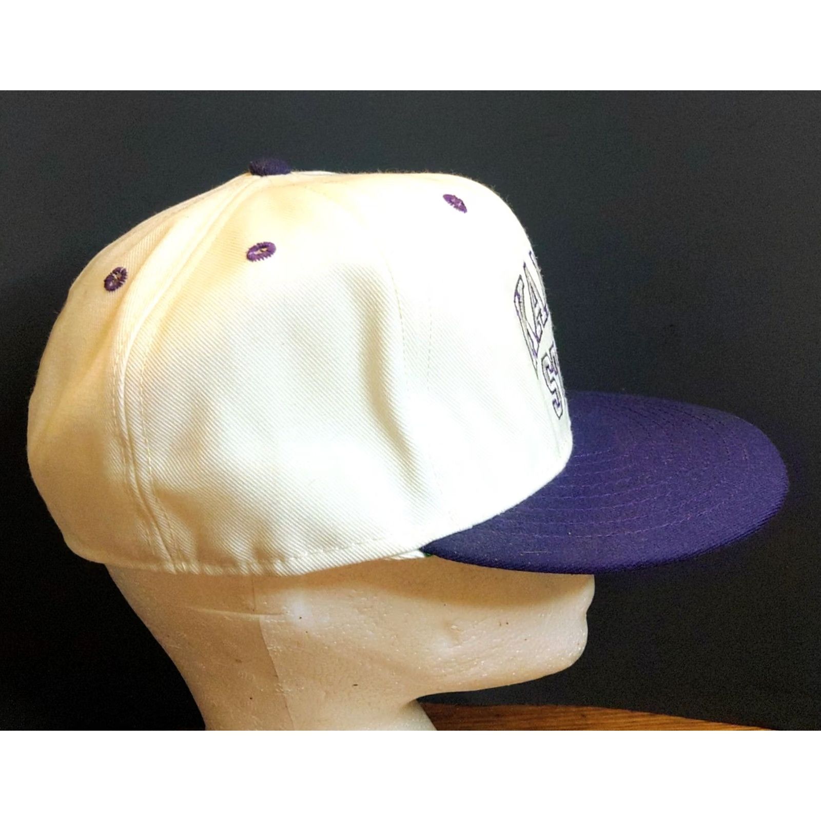 Vintage VINTAGE Kansas State Wildcats Baseball Cap Pro Line Adults 7 3/8 White USA Made Cotton Canvas Adjustable Mens Hats Cap Size ONE SIZE - 7 Thumbnail