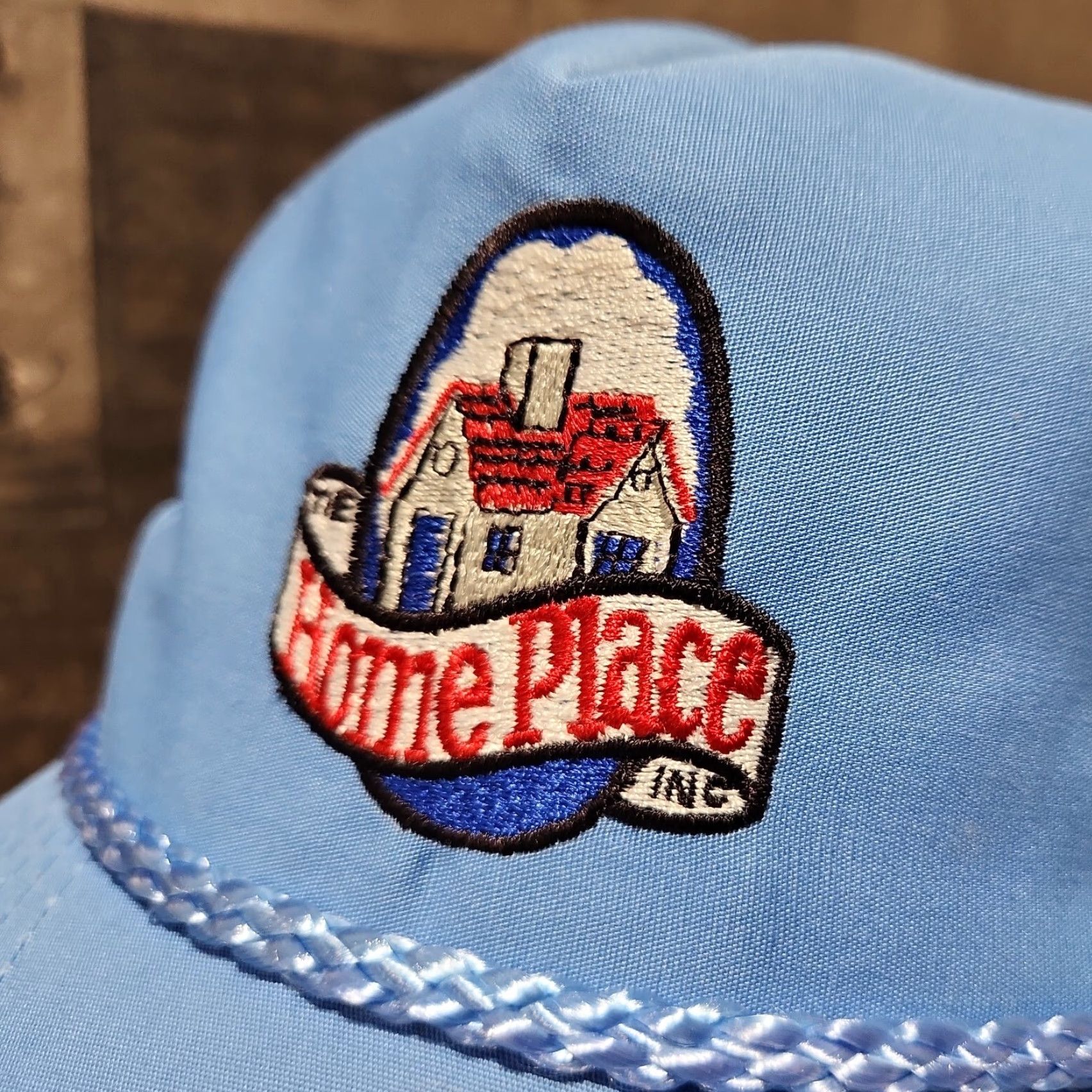 Vintage VINTAGE Home Hat Snapback Powder Blue Rope Bill Brim Adjustable Unisex Adults Blue Baseball Cap Size ONE SIZE - 2 Thumbnail