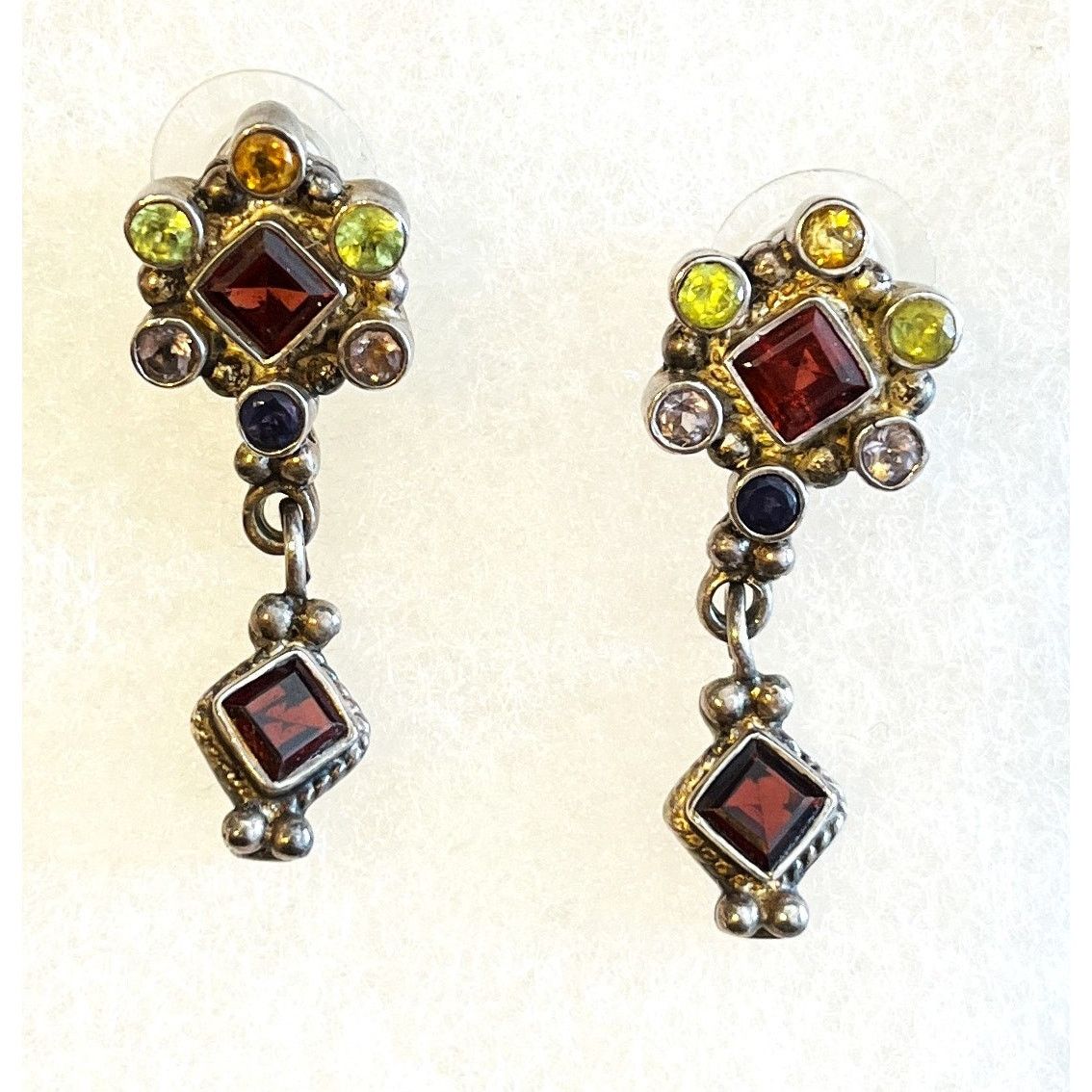 Sterling Silver and Jeweled Boutique Earrings