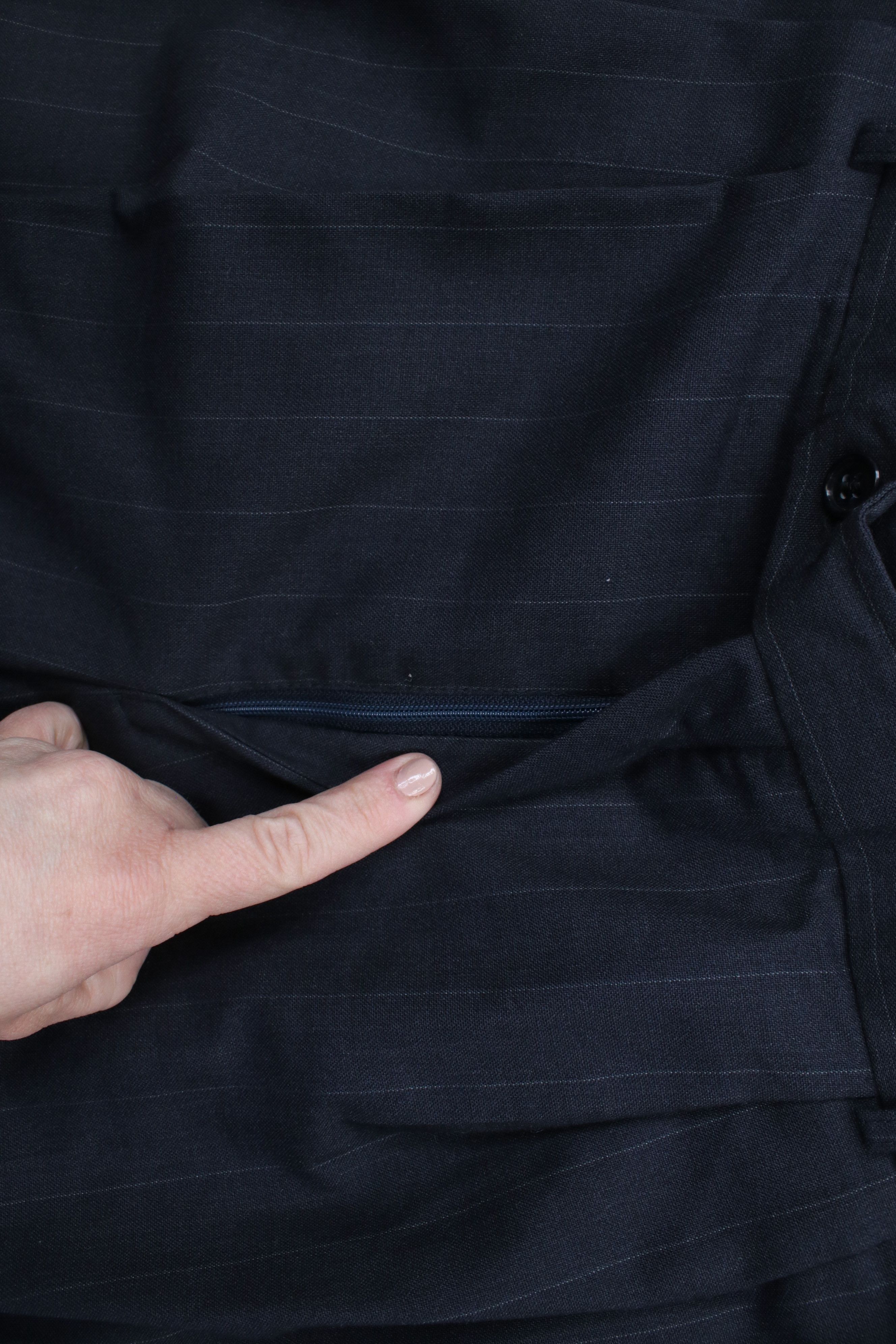 Vintage Vintage 90s Streetwear Wool Pinstriped Wide Leg Chino Pants Size US 34 / EU 50 - 6 Thumbnail