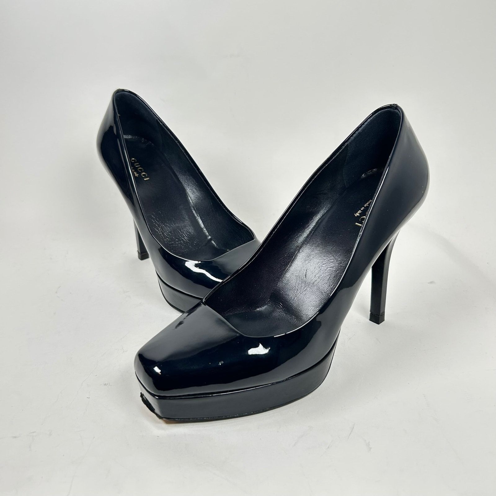 Gucci Gucci Midnight Blue Patent Leather Pumps Size 36.5 Size US 6.5 / IT 36.5 - 4 Thumbnail