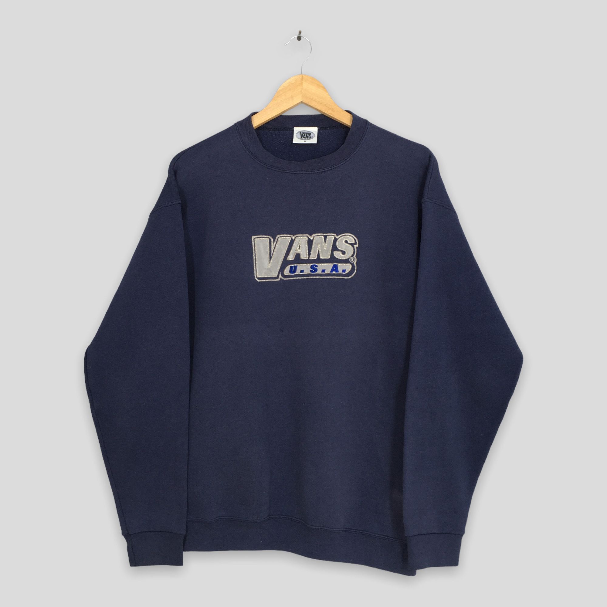 Vans × Vintage Vintage Vans Usa Blue Sweatshirt Medium Size US M / EU 48-50 / 2 - 1 Thumbnail