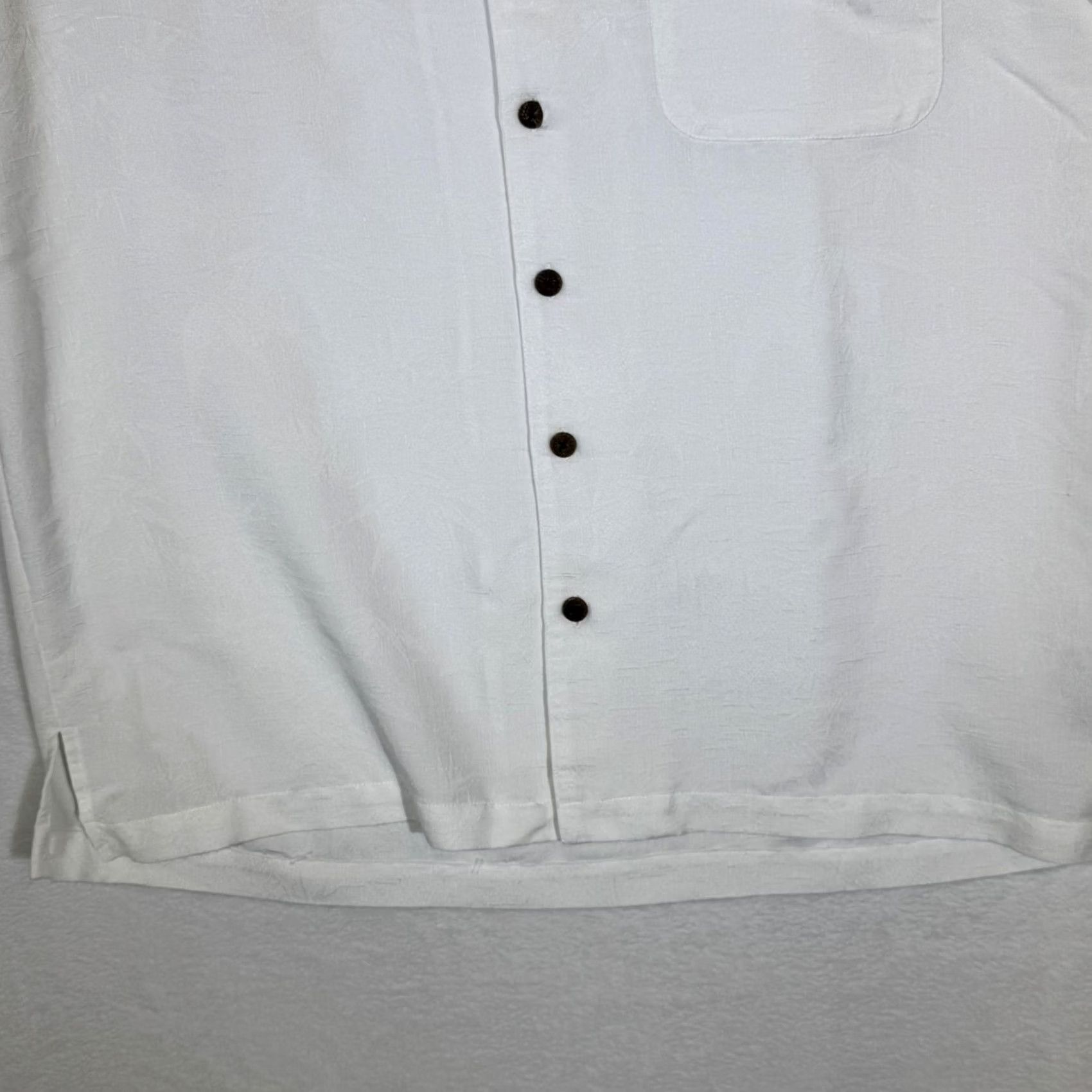 Vintage Caribbean Joe Shirt Mens XL White Camp Cuban Collar Button Front Pocket Jacquard Size US XL / EU 56 / 4 - 6 Thumbnail