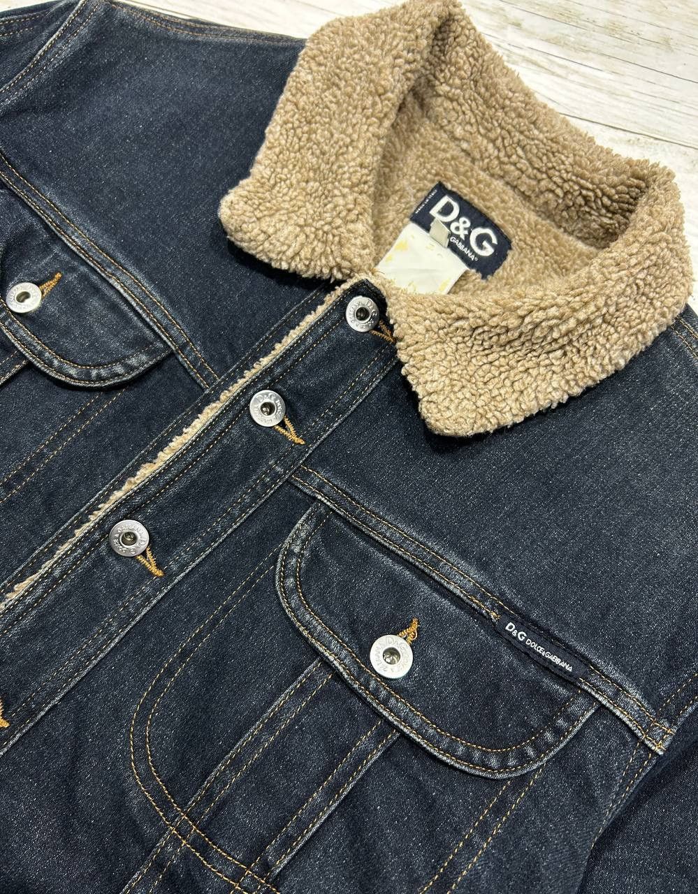 Dolce & Gabbana Vintage Dolce Gabbana Denim Jacket Sherpa Y2K Size L / US 10 / IT 46 - 9 Thumbnail