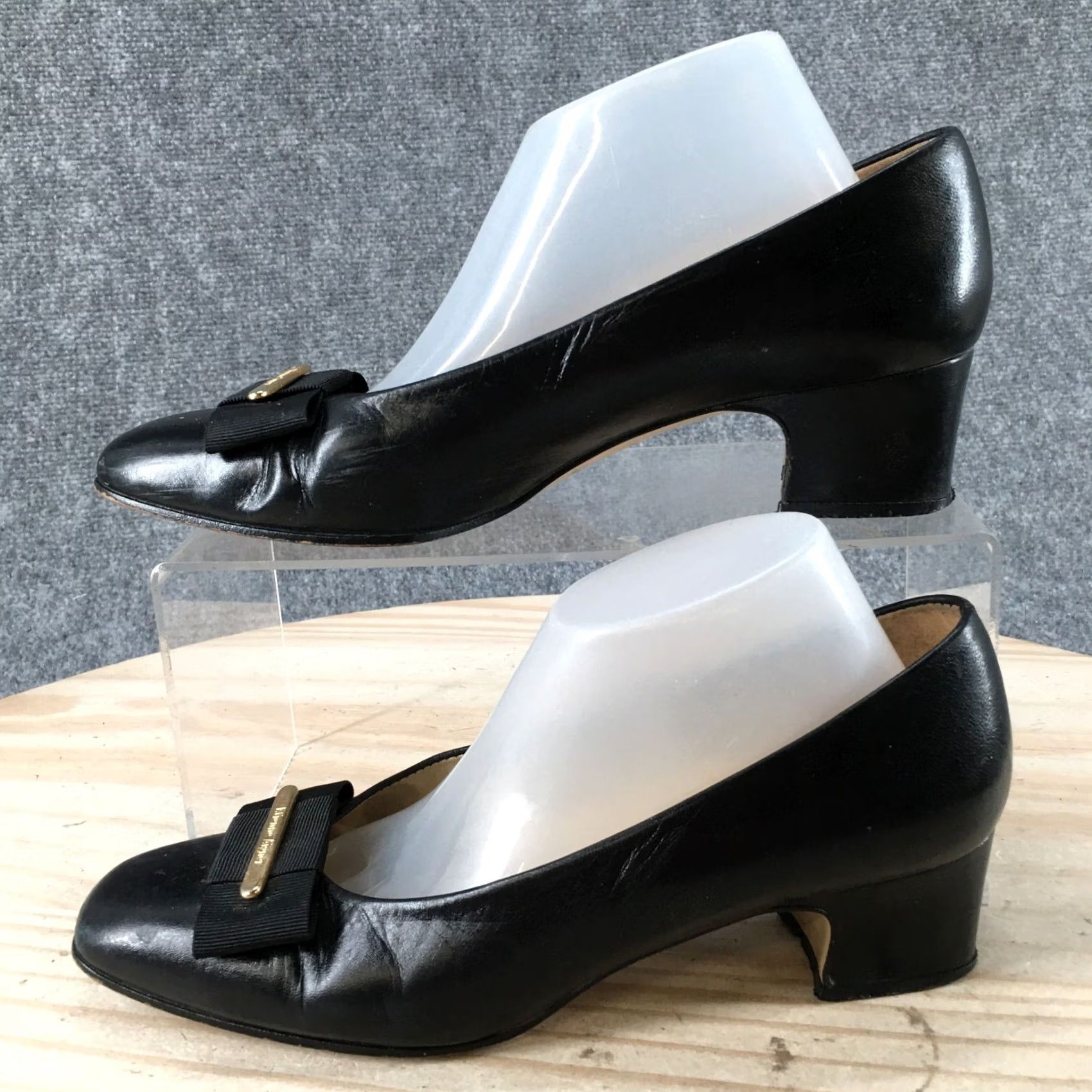 Aigner Aigner Pumps Womens Black Savannah Slip On Leather Comfort Casual Size US 7 / IT 37 - 2 Thumbnail