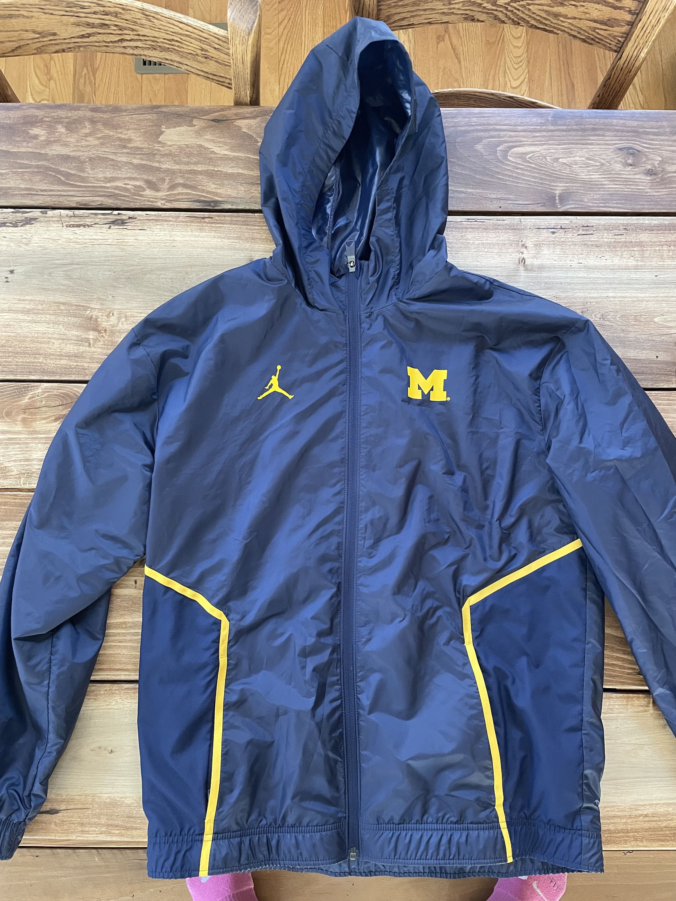 Jordan university of michigan football navy sideline flash heavyweight jacket on sale